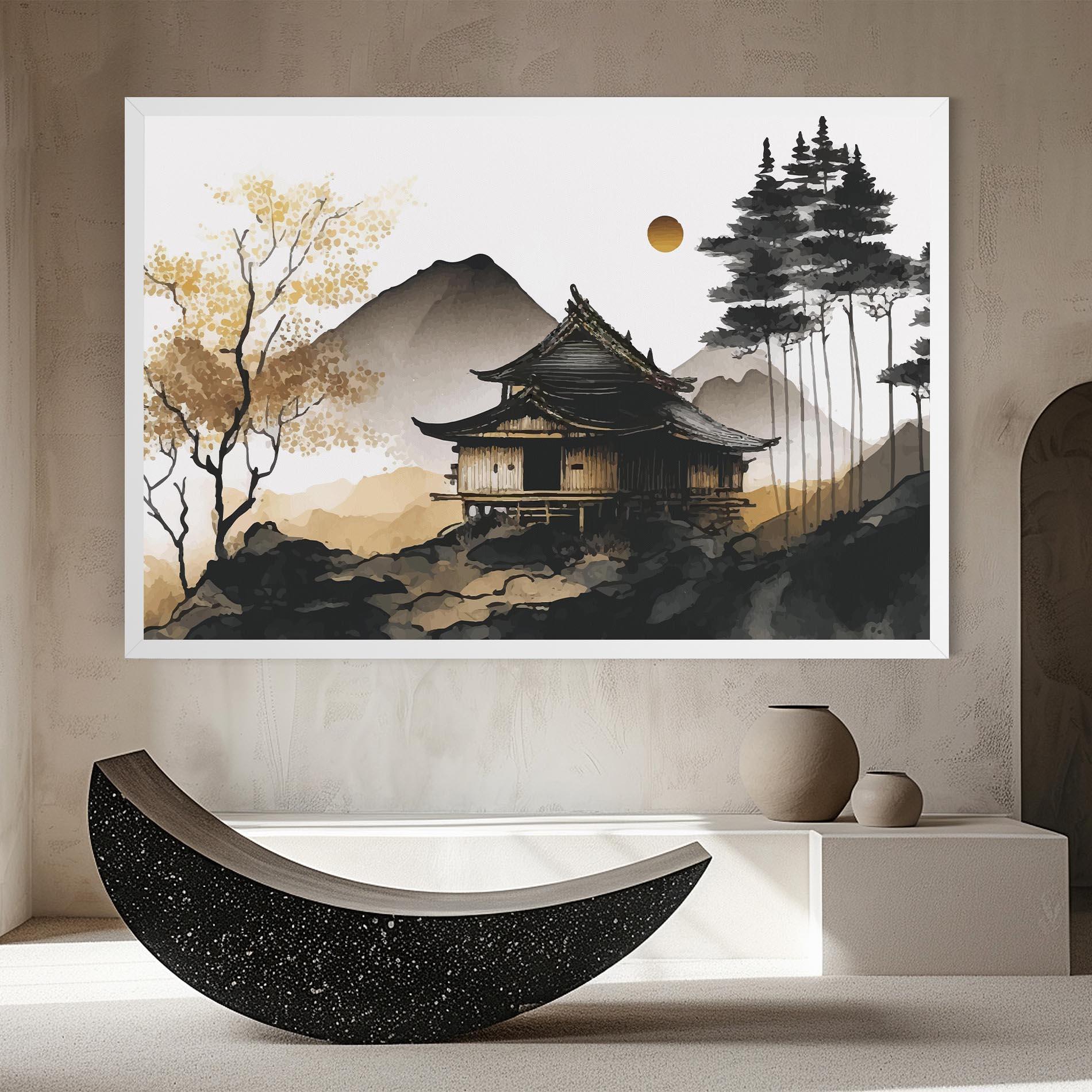 Tablou Canvas Gold Japanese Temple mockup 8