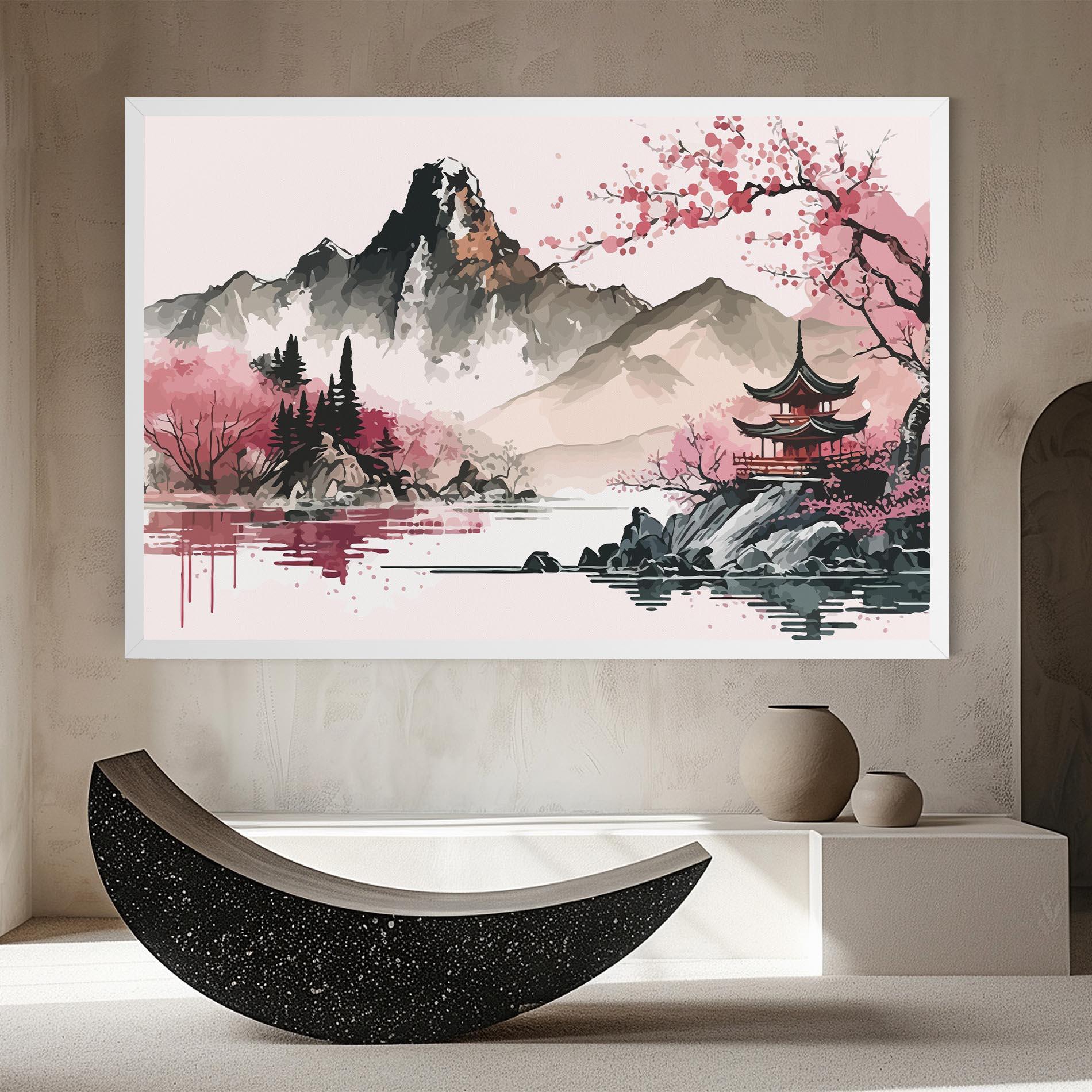 Tablou Canvas Pink Asian View mockup 8