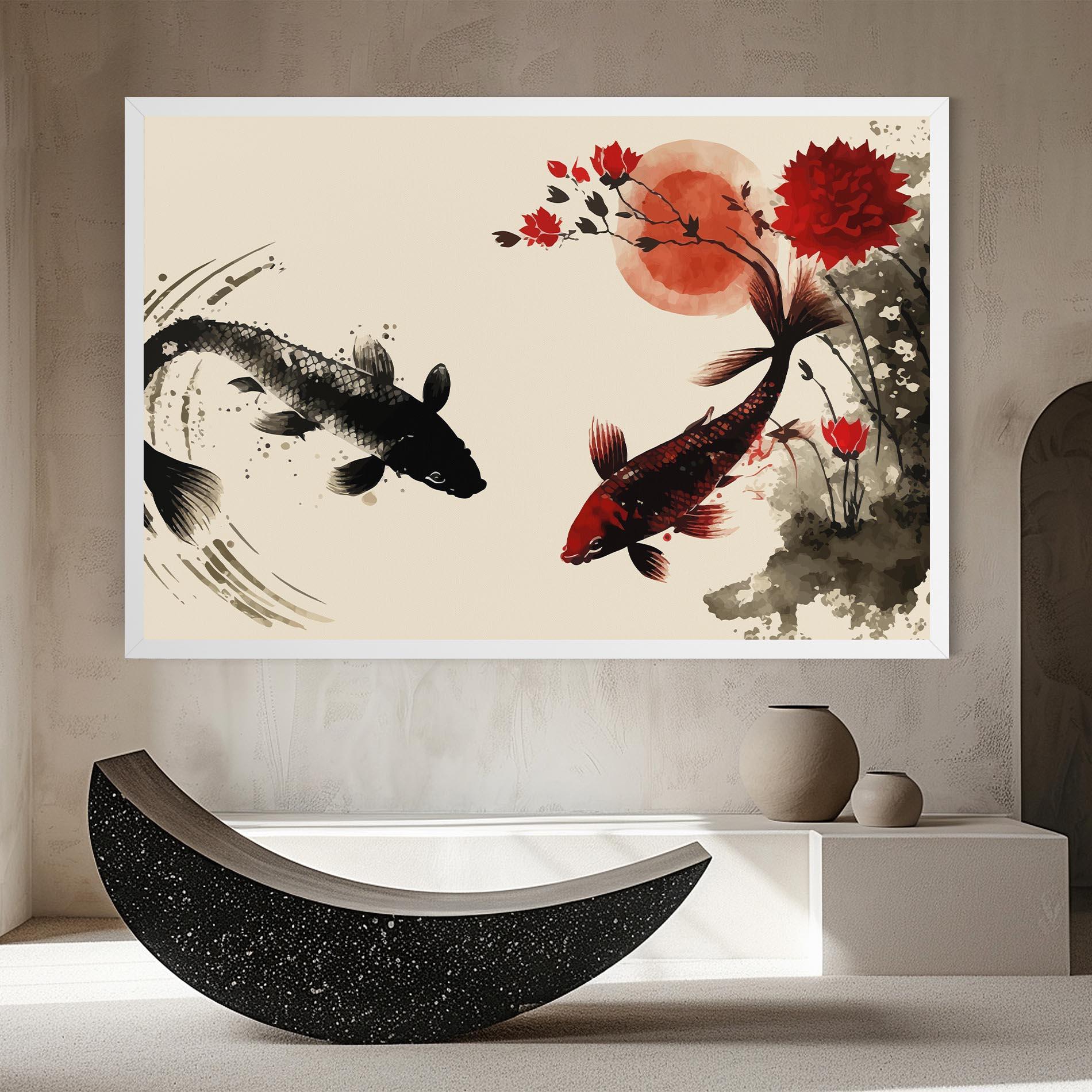 Tablou Canvas Sunset Red Flower mockup 8