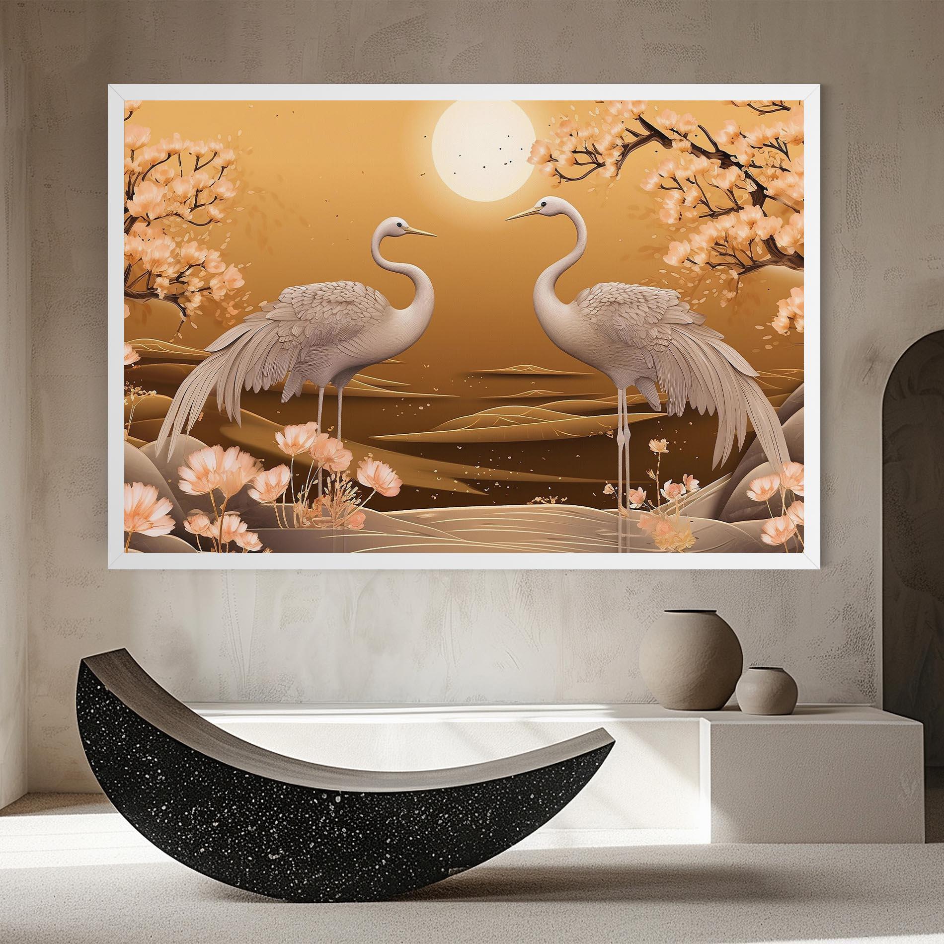 Tablou Canvas White Chinese Birds mockup 8
