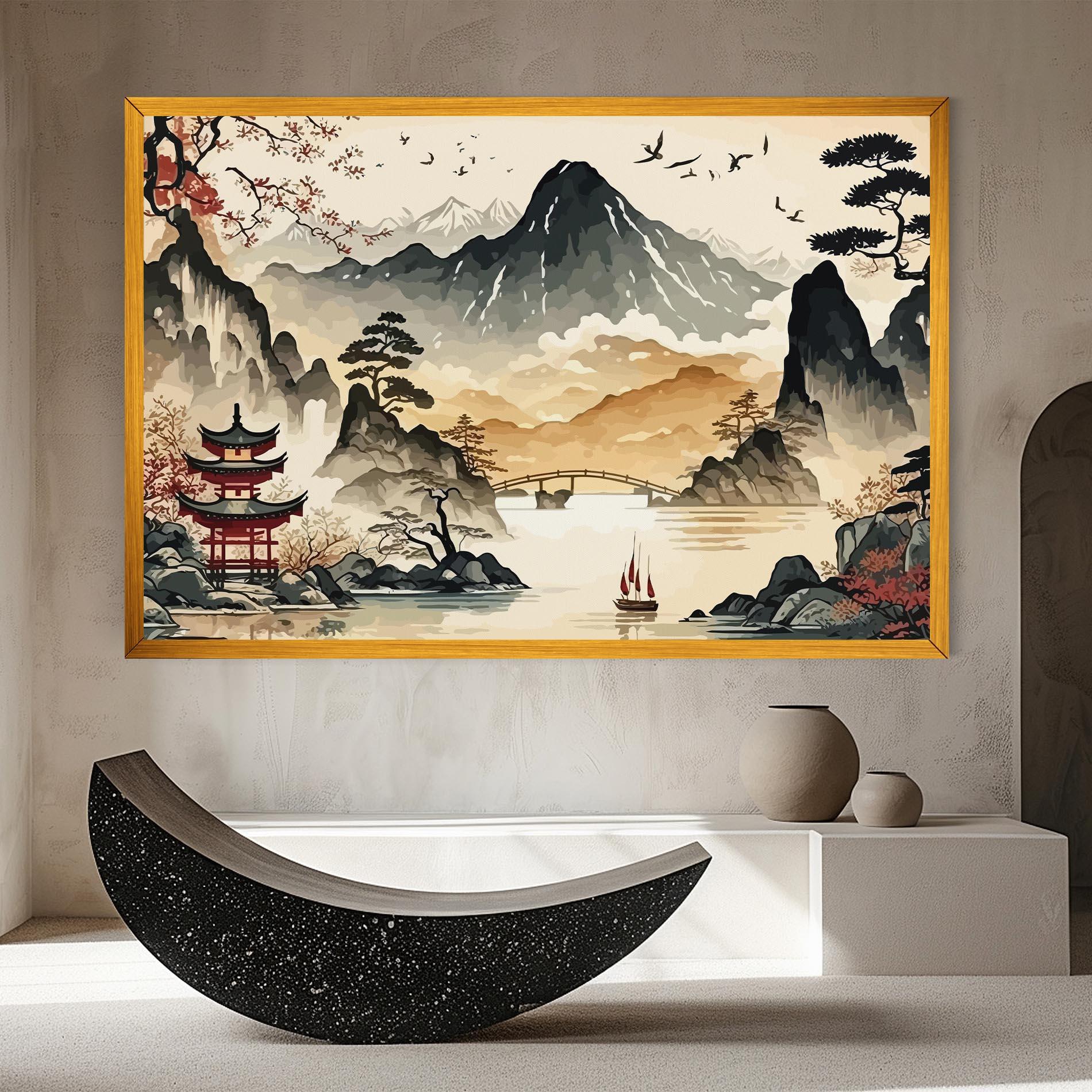 Tablou Canvas Asian Mountain View mockup 8