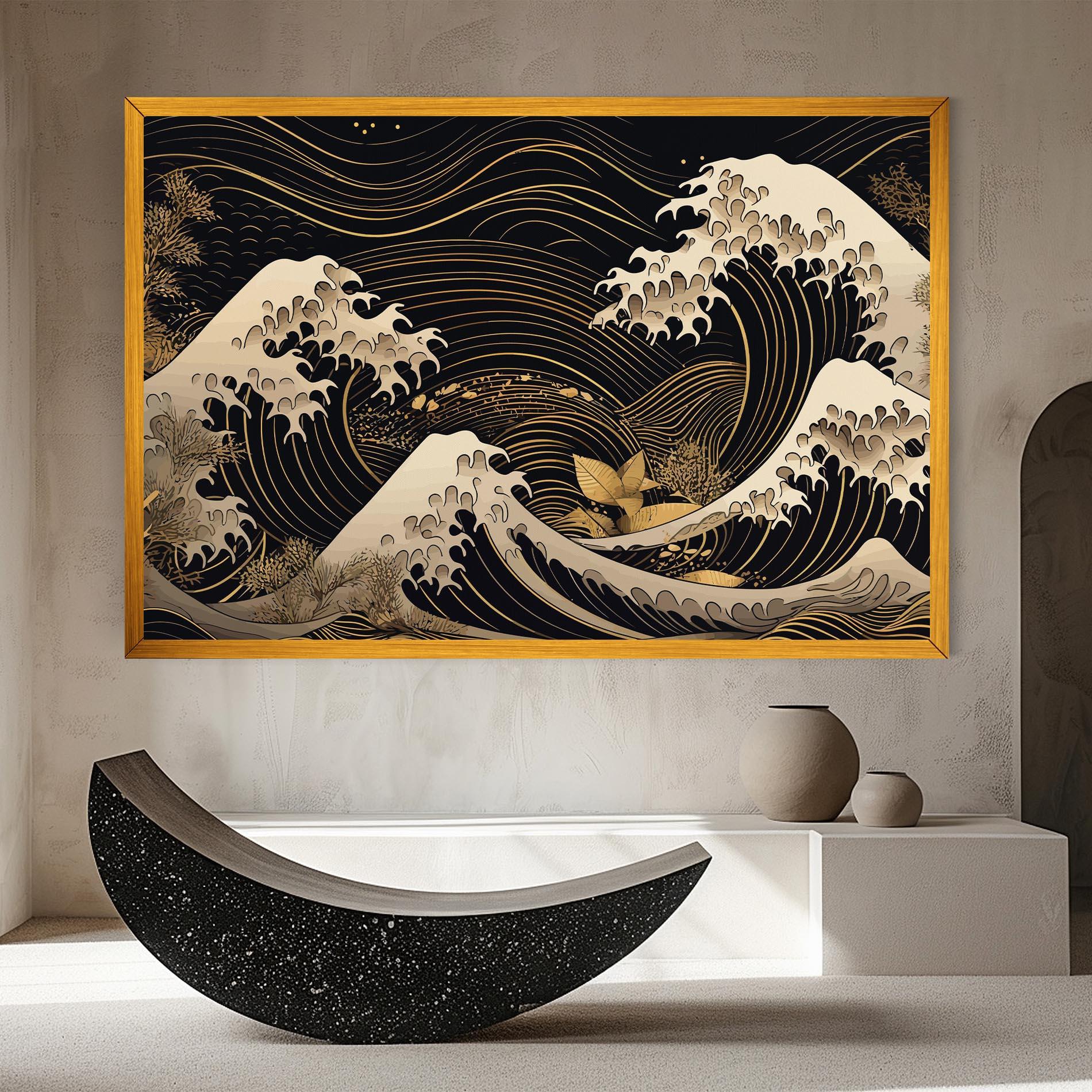 Tablou Canvas Asiatic Gold Wave mockup 8