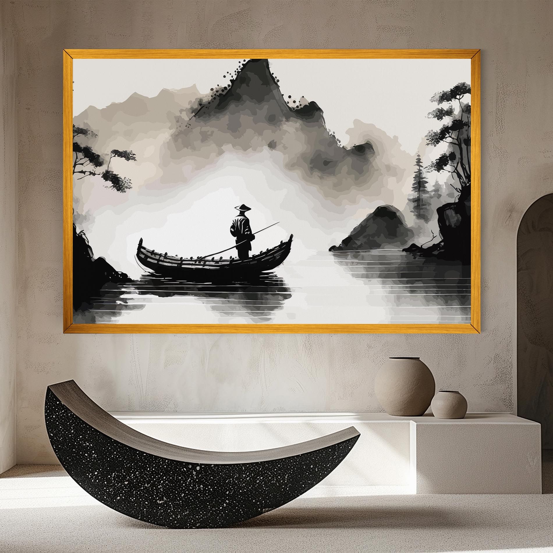 Black Ink Boat mockup 8