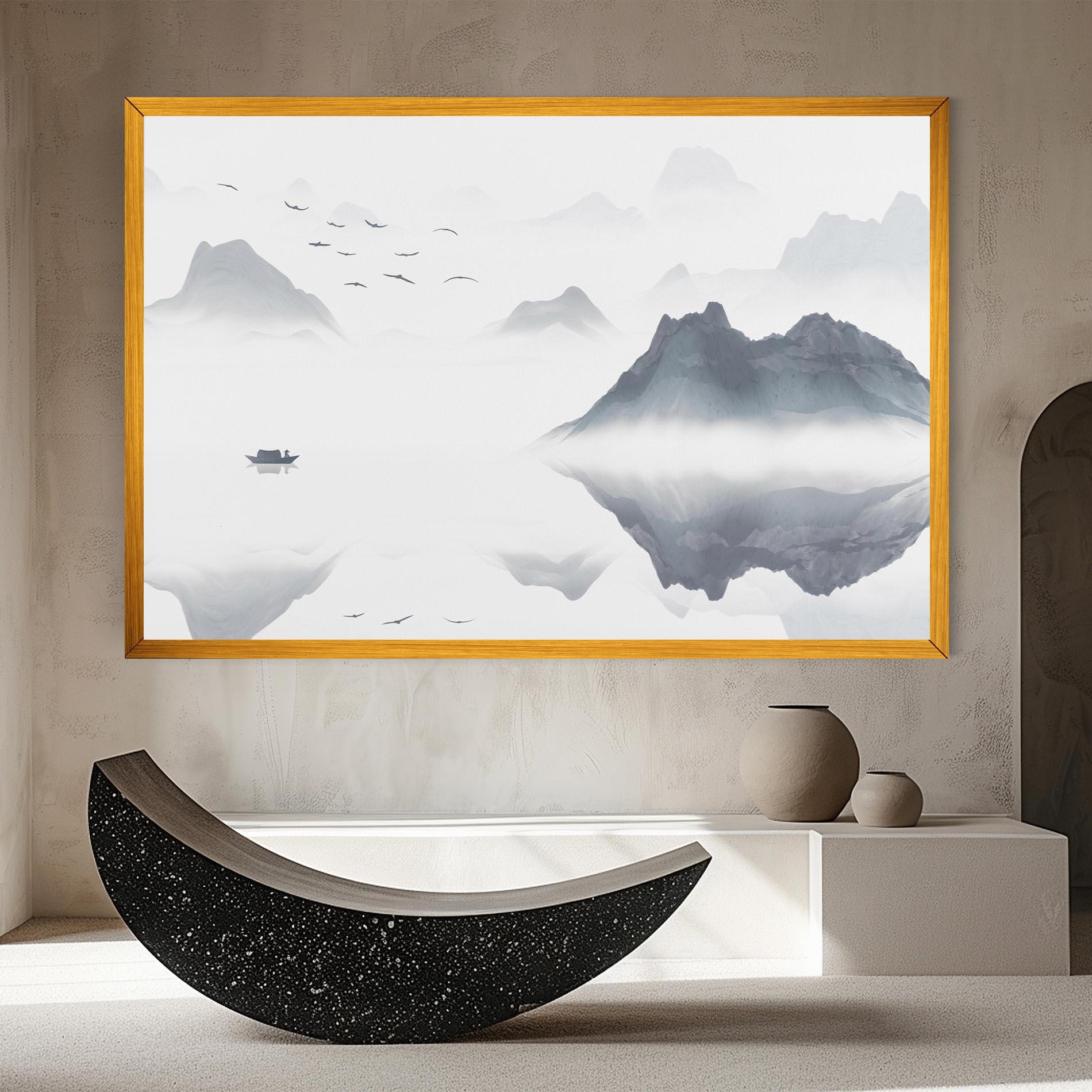 Tablou Canvas Chinese Style Mountains mockup 8