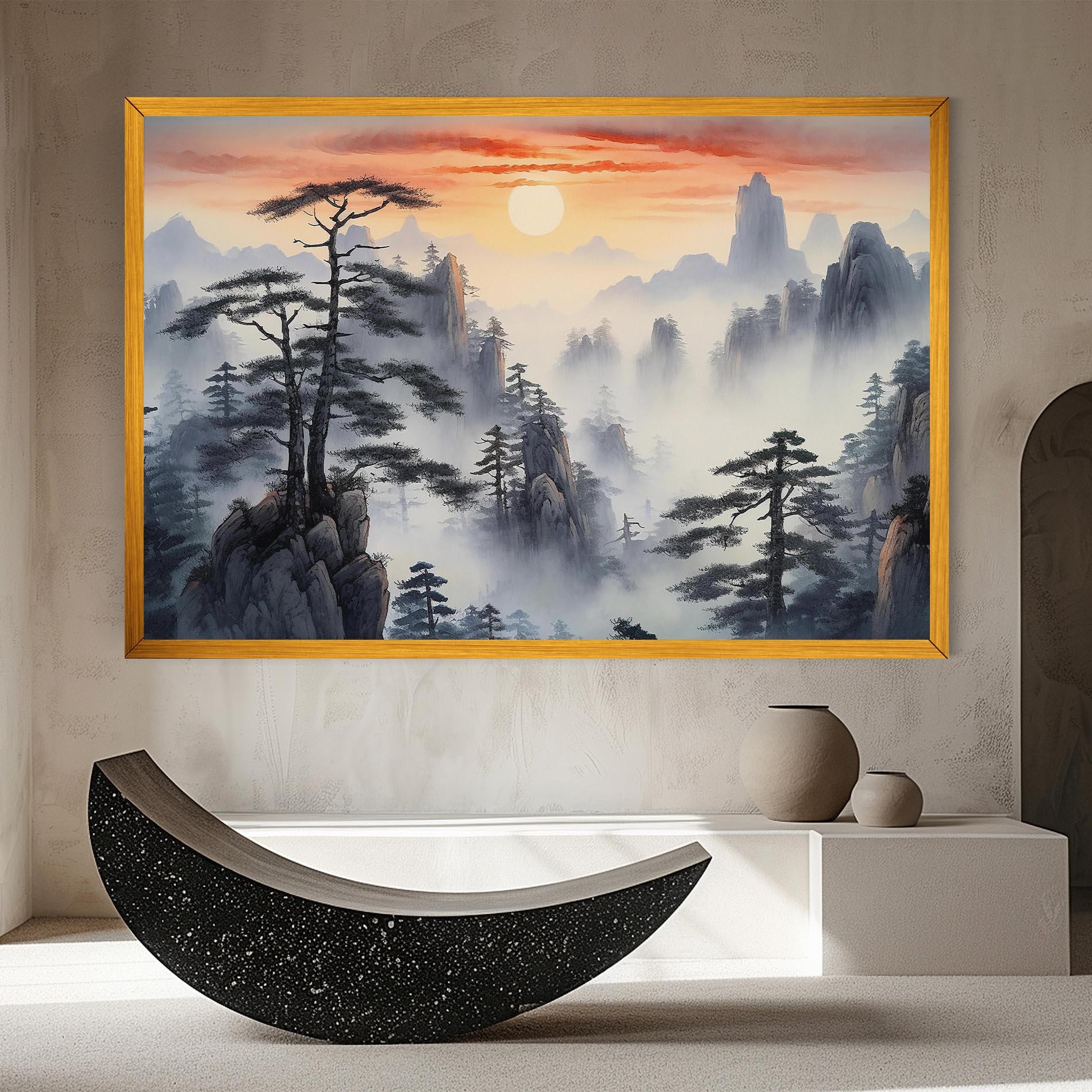 Tablou Canvas Fog Trees mockup 8