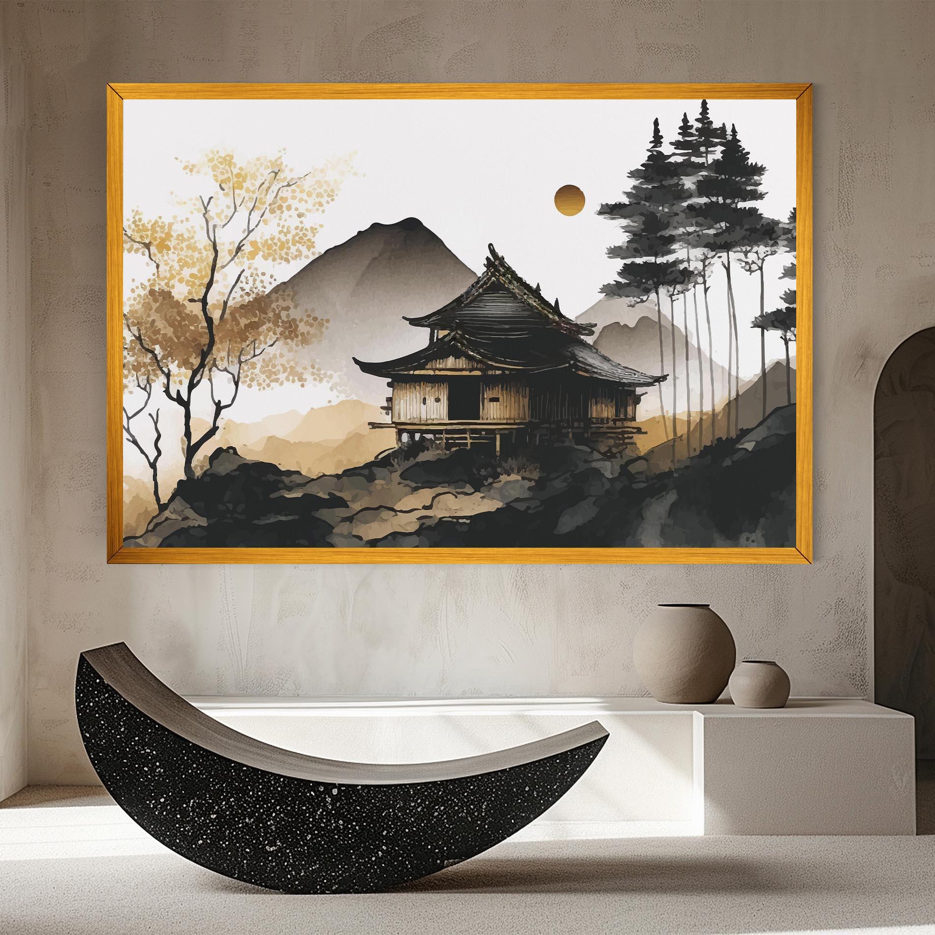 Tablou Canvas Gold Japanese Temple mockup 8