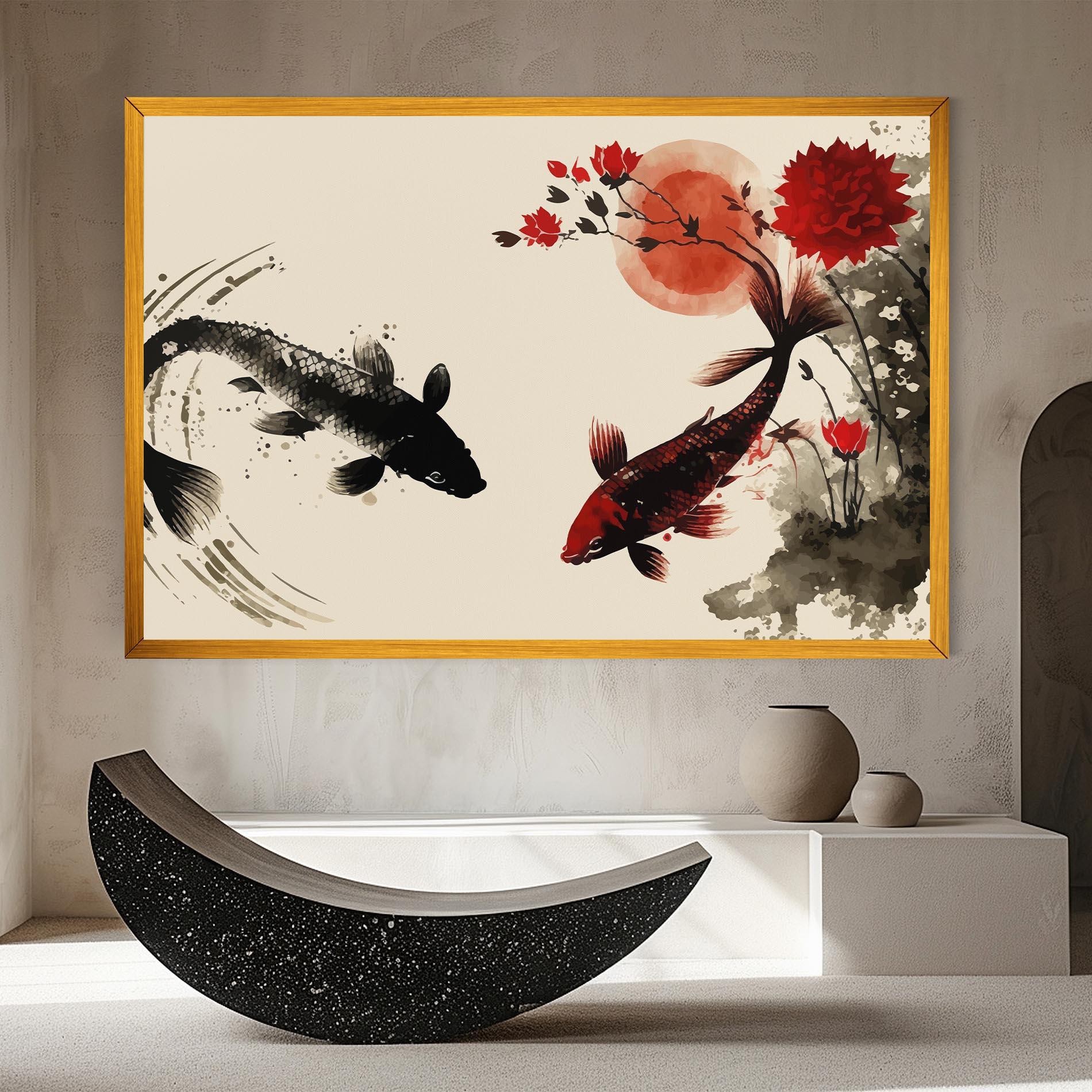 Tablou Canvas Sunset Red Flower mockup 8