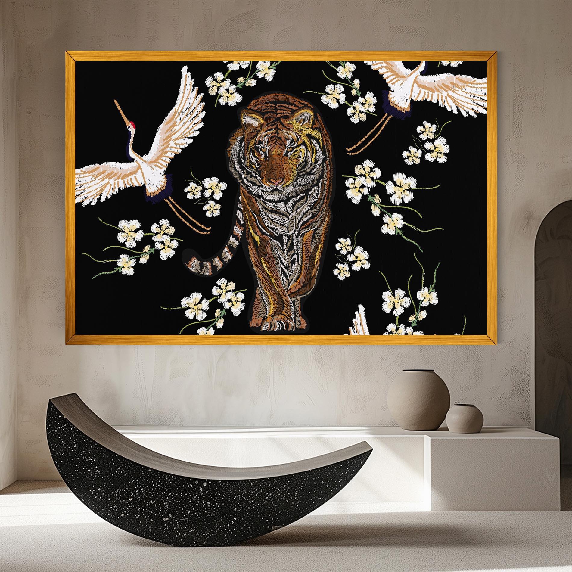 Tablou Canvas Tiger Birds Art mockup 8