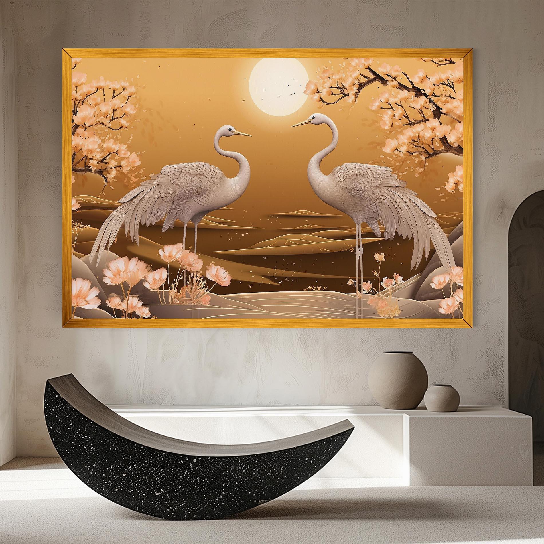Tablou Canvas White Chinese Birds mockup 8