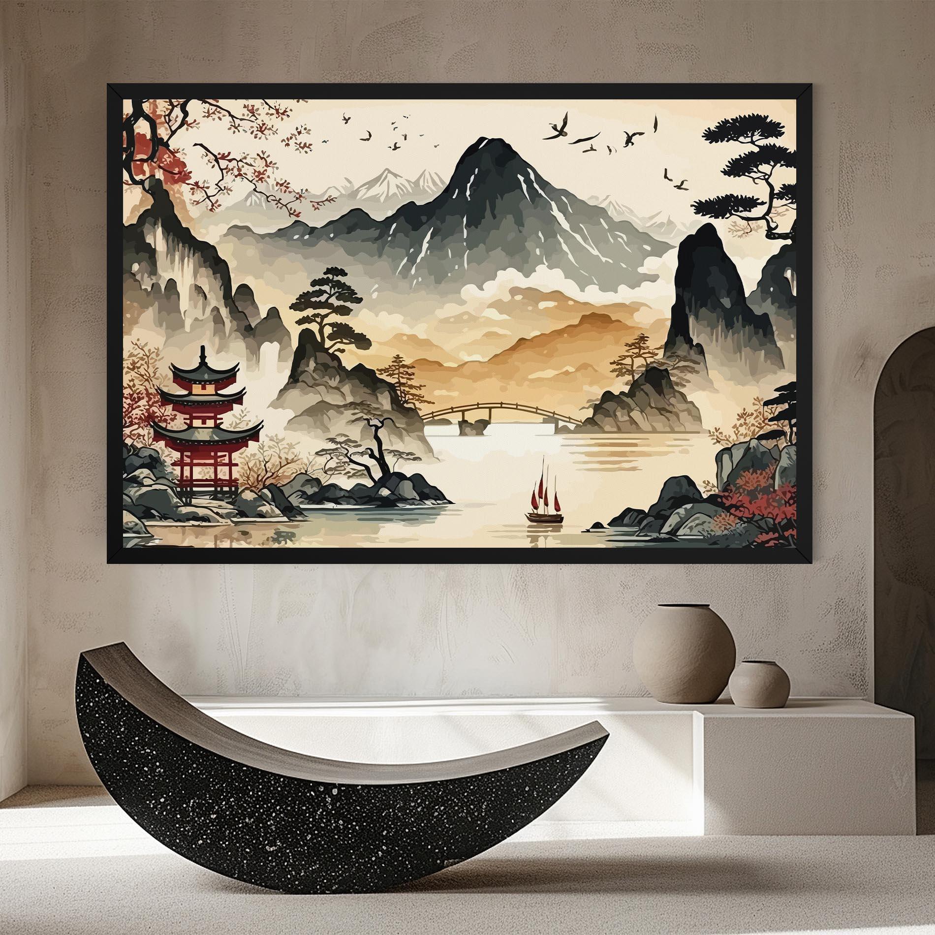 Tablou Canvas Asian Mountain View mockup 8