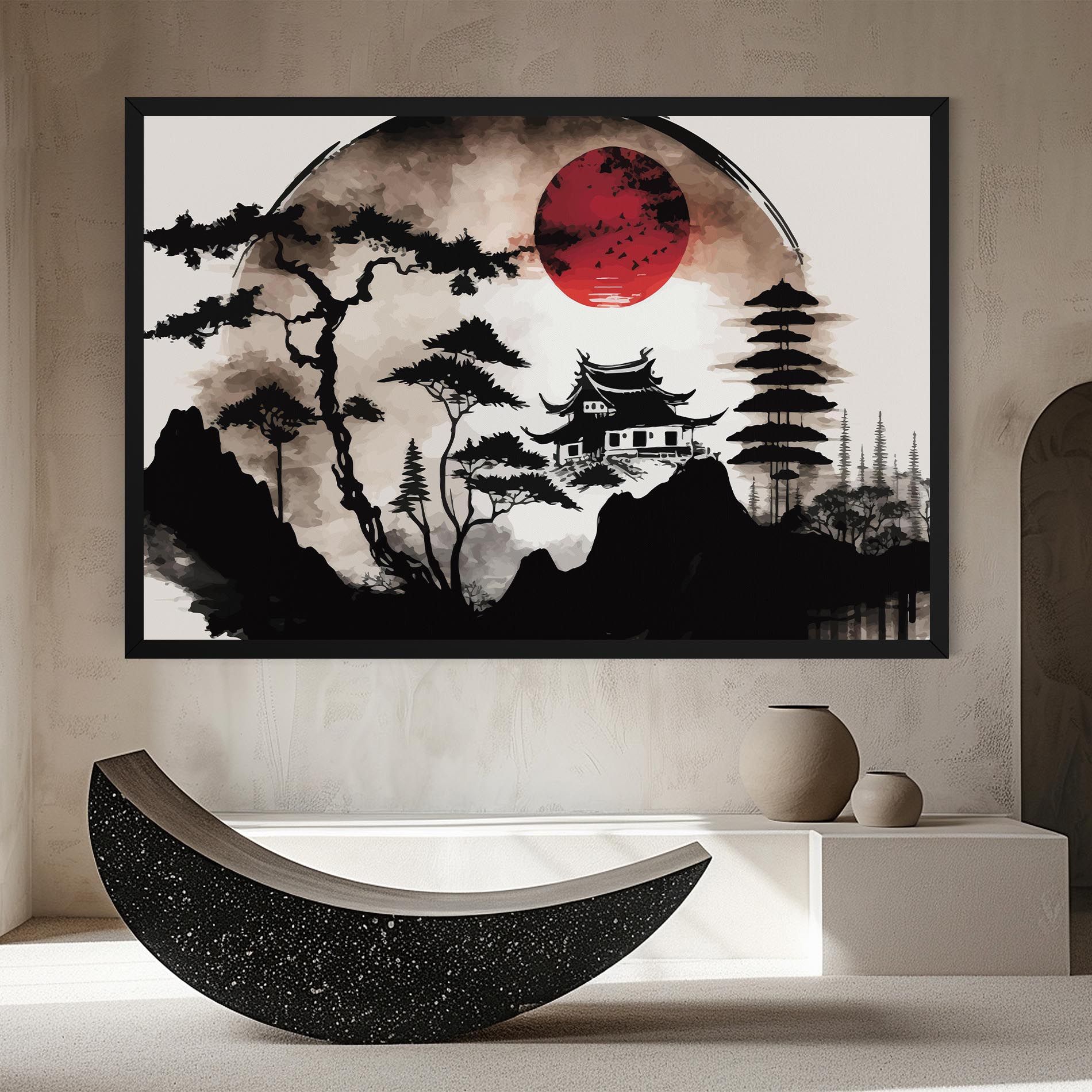 Asian Red Moon mockup 8