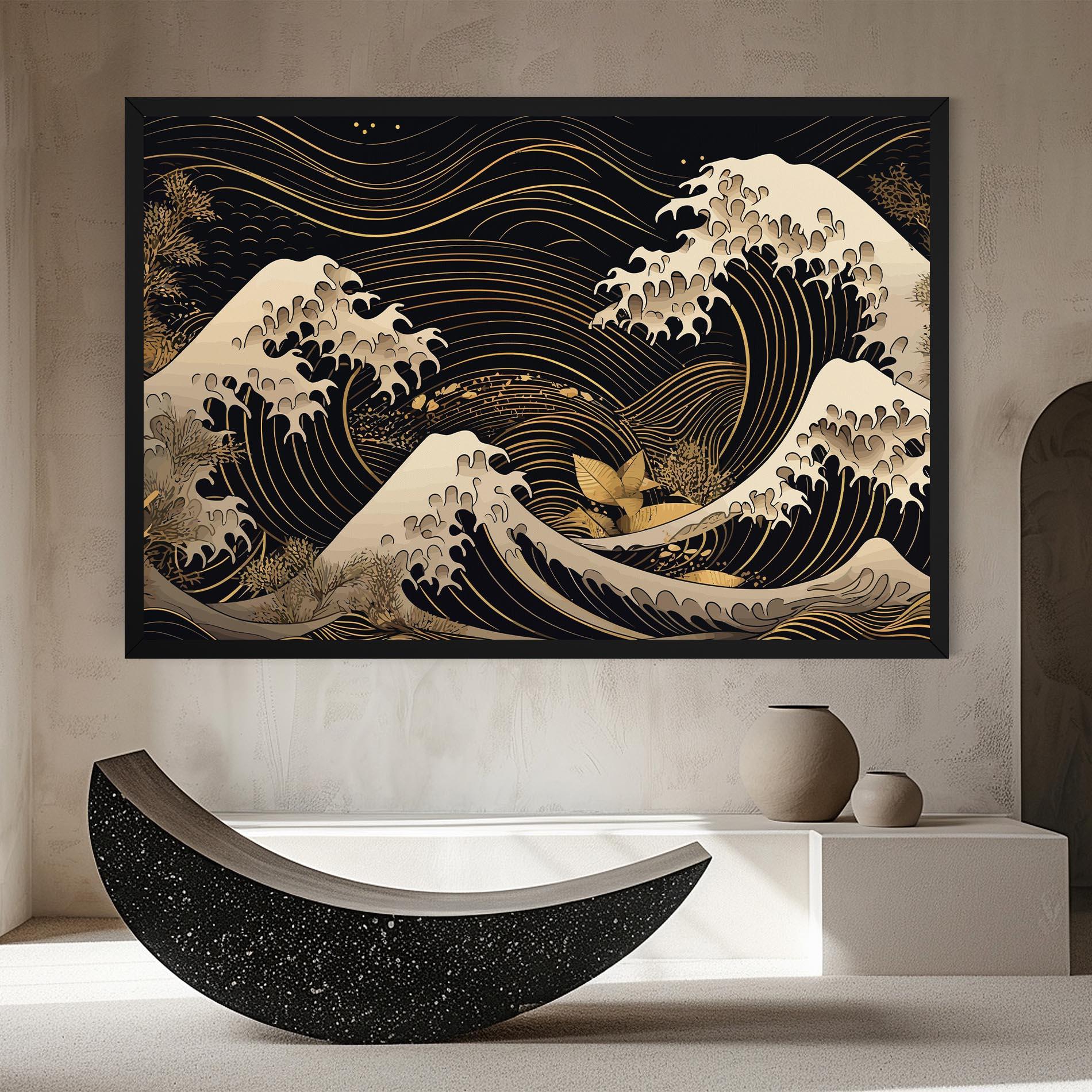 Tablou Canvas Asiatic Gold Wave mockup 8