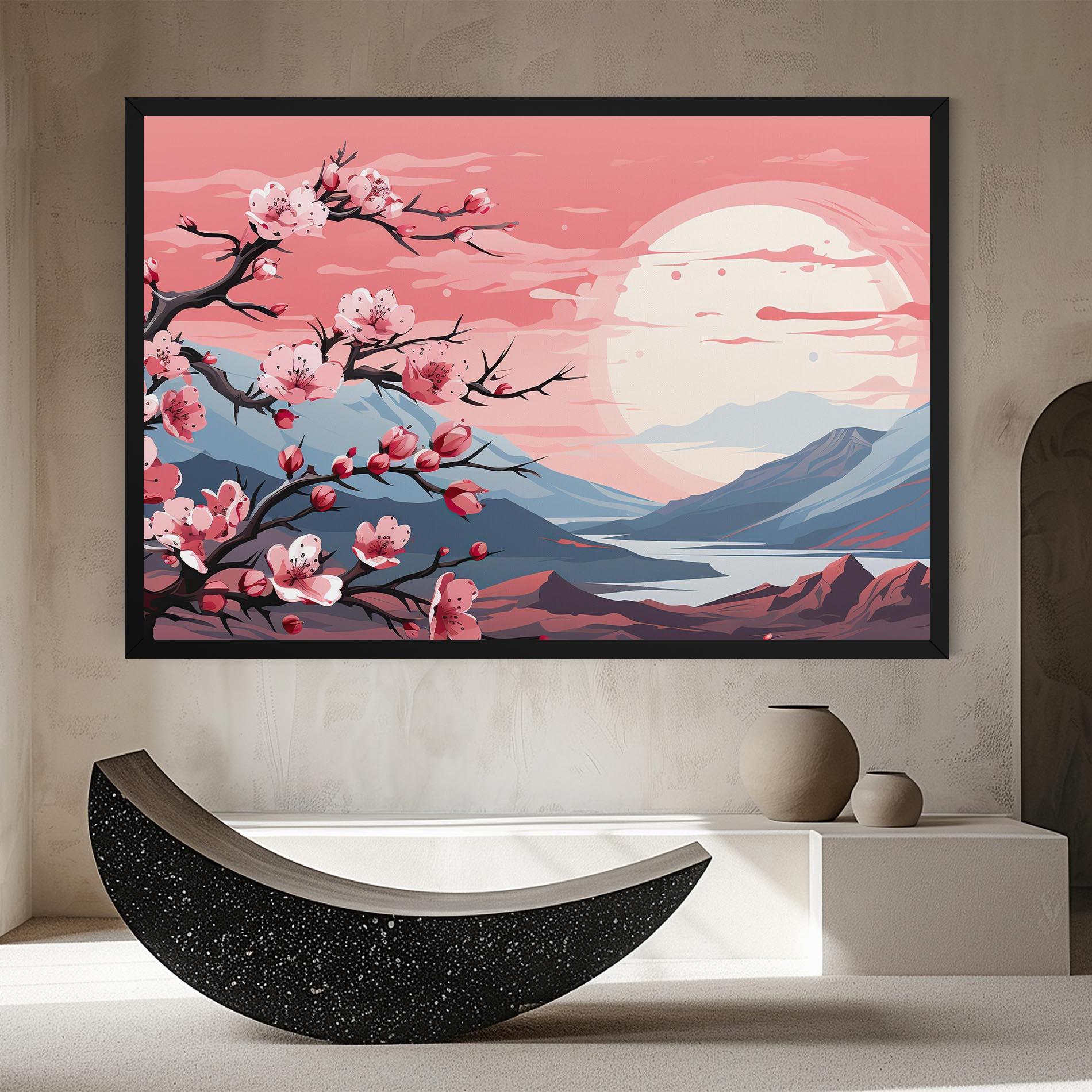 Tablou Canvas Chinese Cherry Blossoms mockup 8
