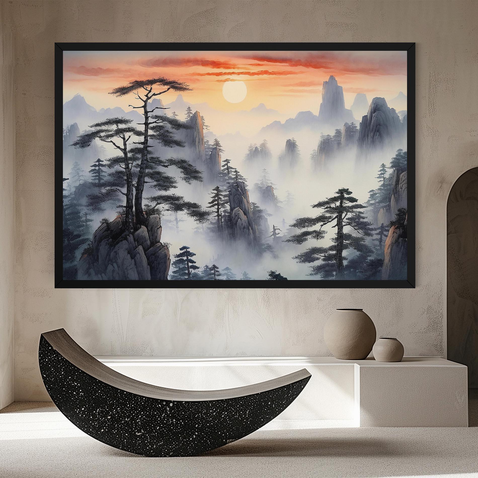 Tablou Canvas Fog Trees mockup 8