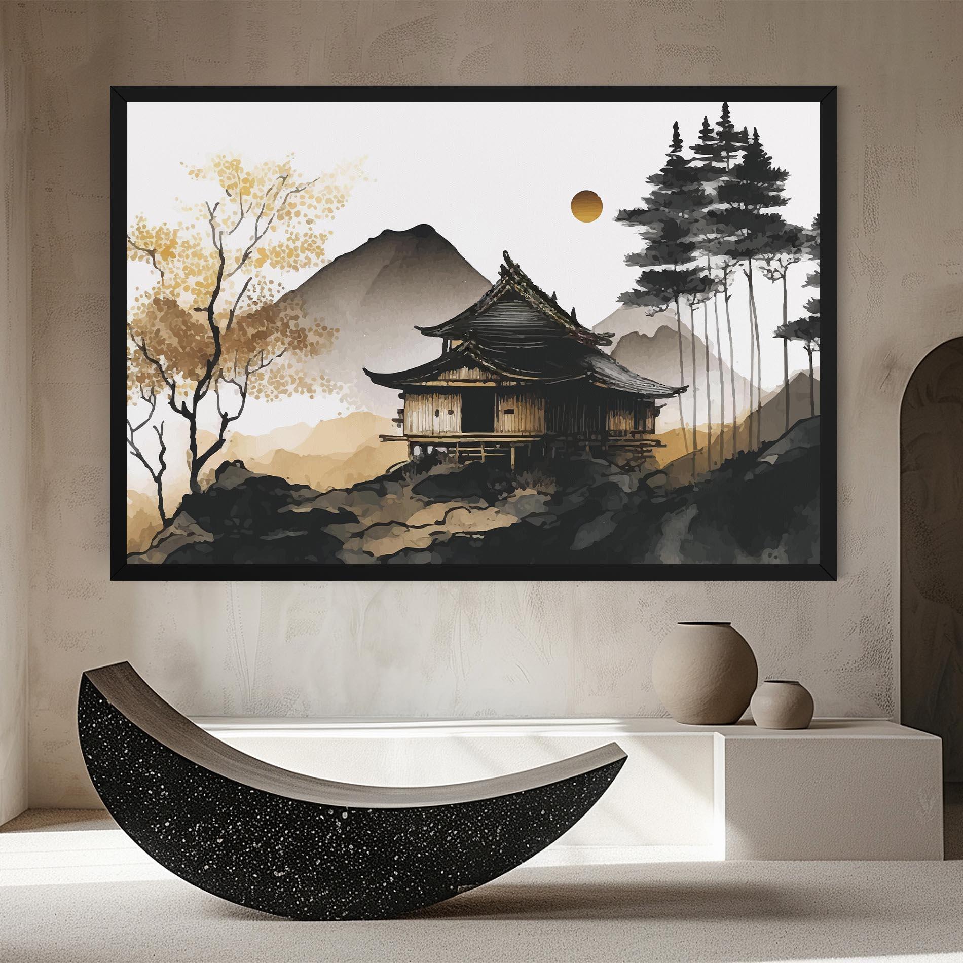 Tablou Canvas Gold Japanese Temple mockup 8