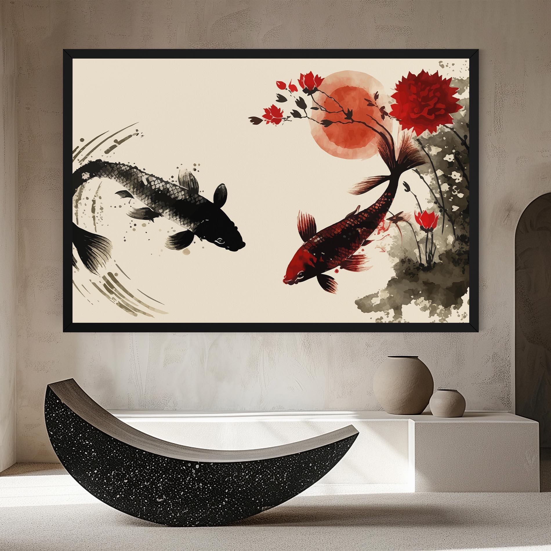 Tablou Canvas Sunset Red Flower mockup 8