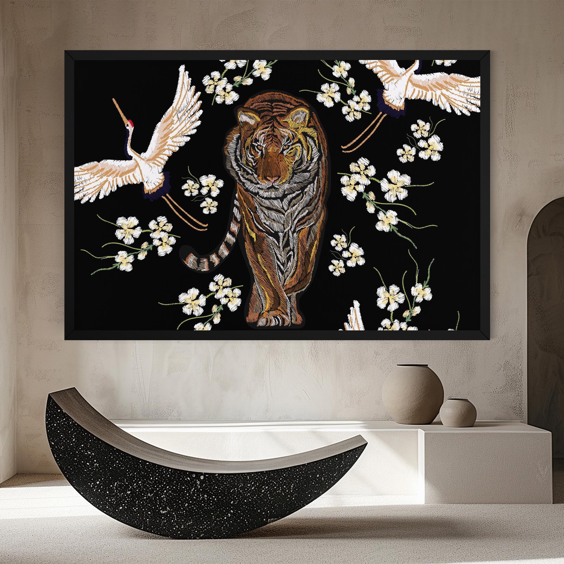 Tablou Canvas Tiger Birds Art mockup 8