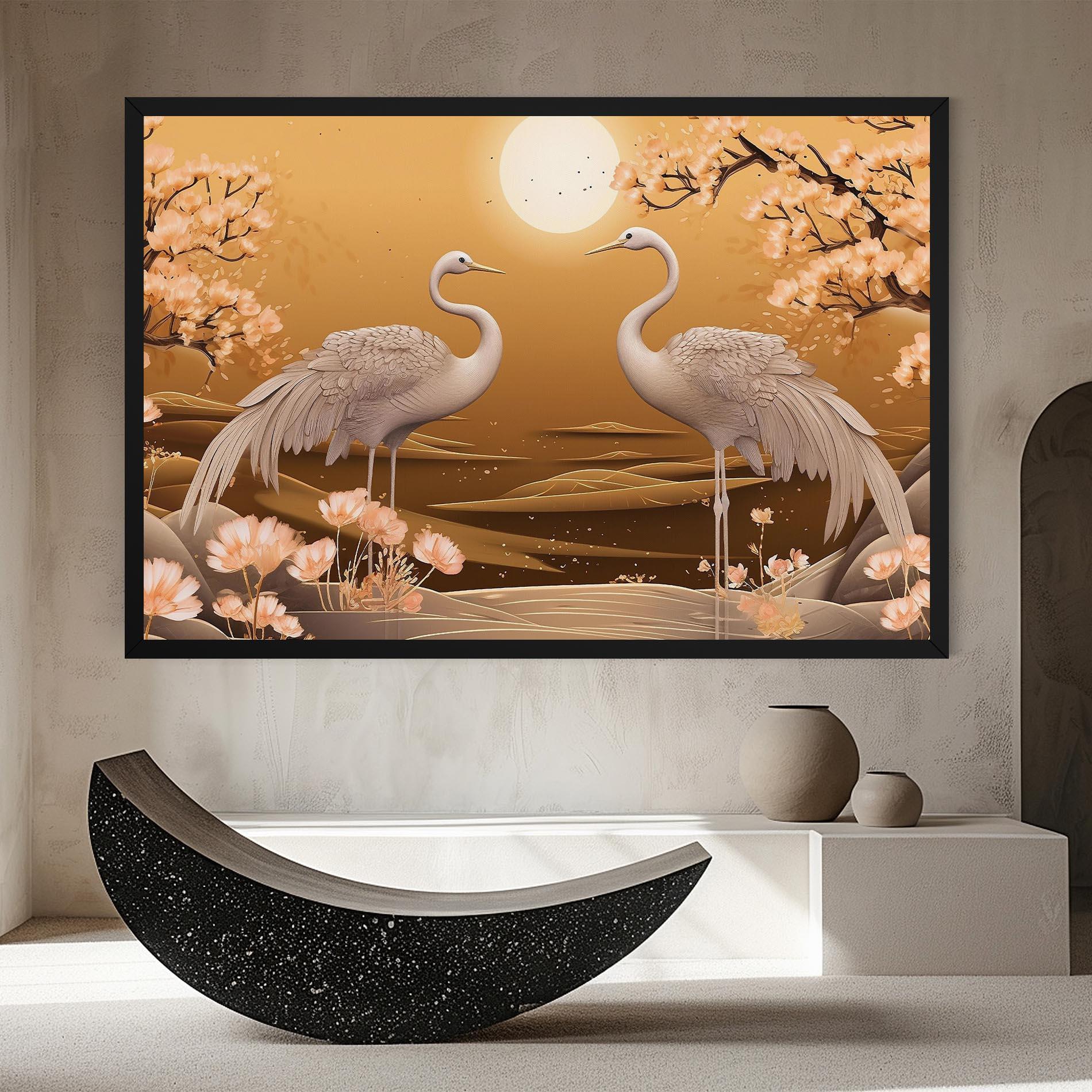 Tablou Canvas White Chinese Birds mockup 8