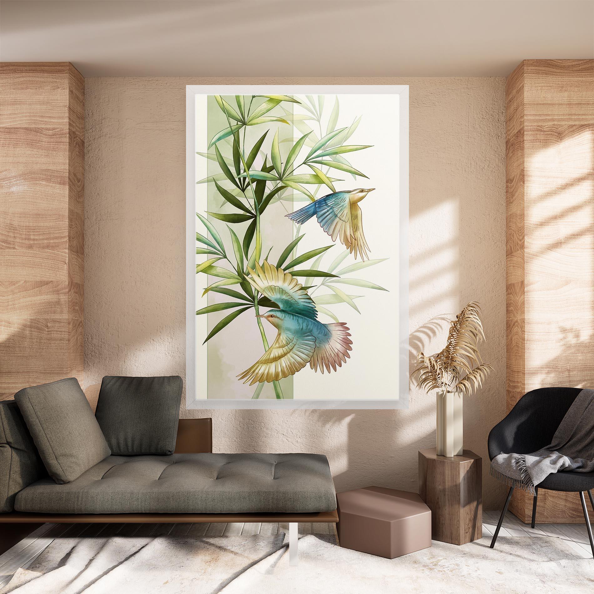 Tablou Canvas Asiatic Blue Birds mockup 8