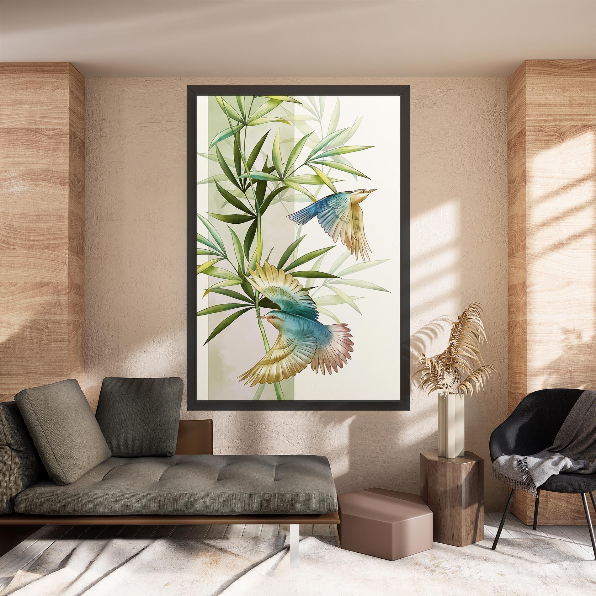 Tablou Canvas Asiatic Blue Birds mockup 8