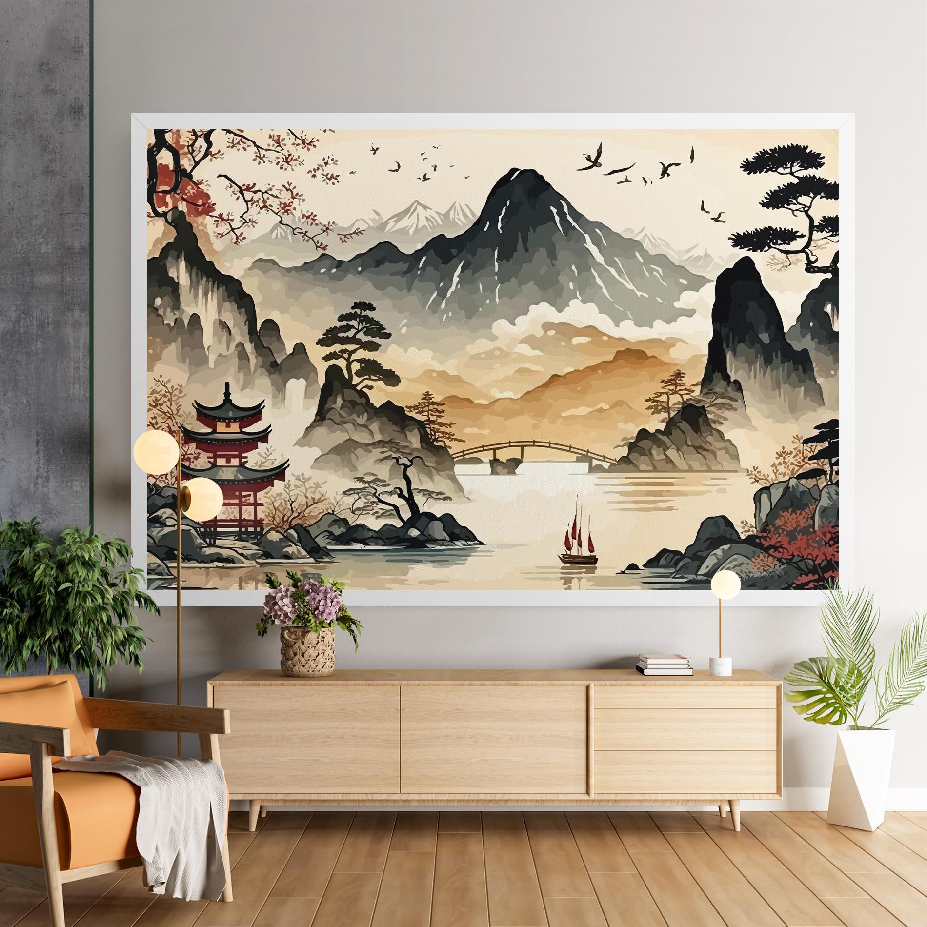 Tablou Canvas Asian Mountain View mockup 9