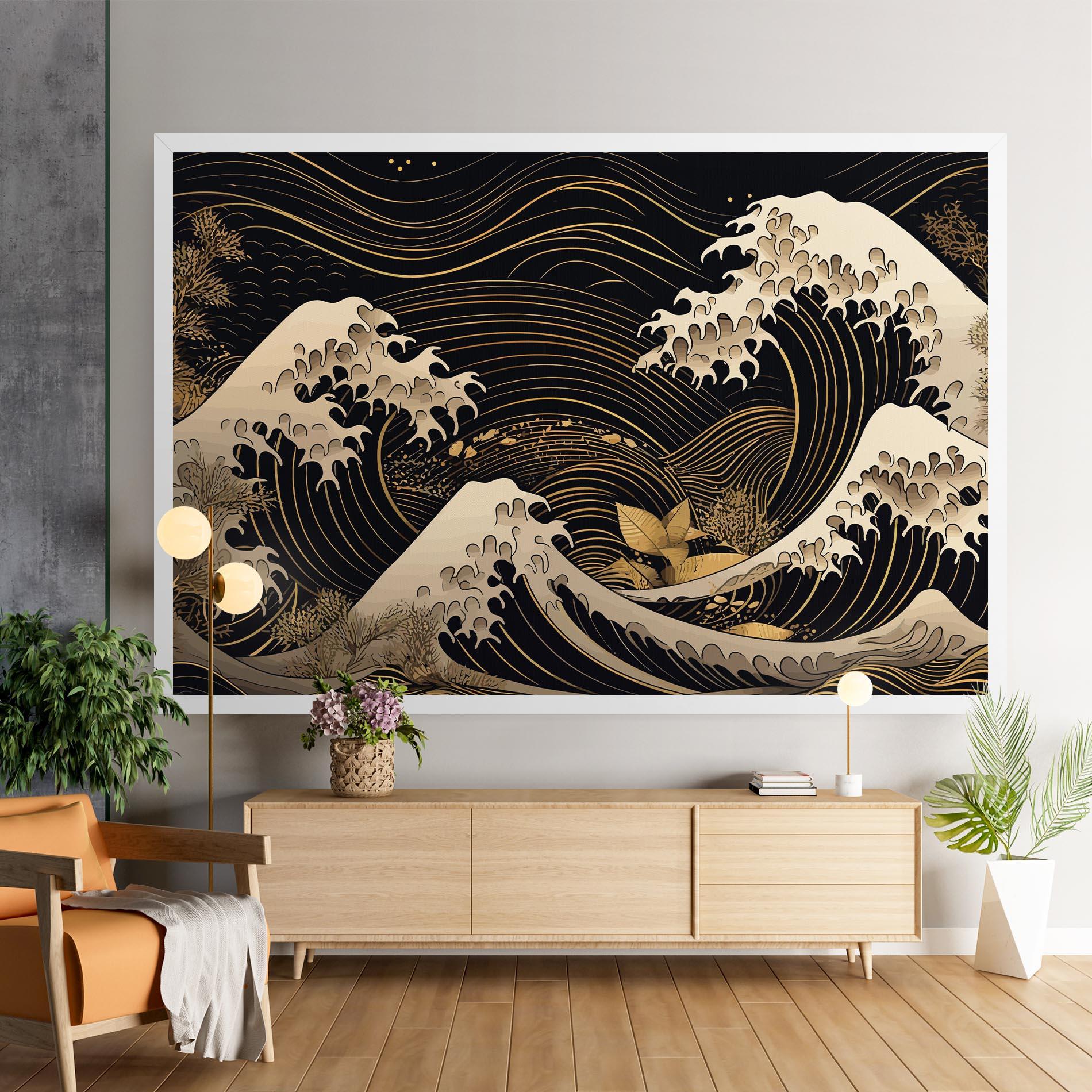 Tablou Canvas Asiatic Gold Wave mockup 9