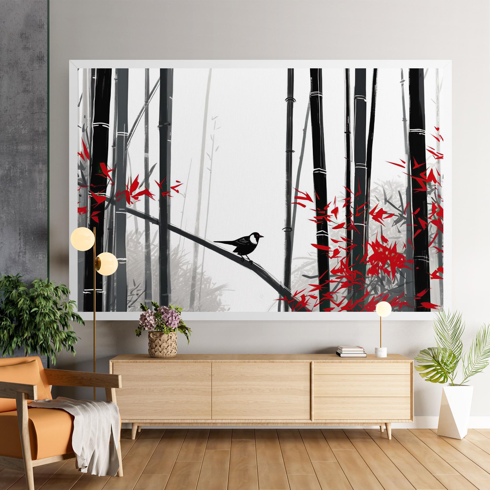 Tablou Canvas Chinese Red Leafs mockup 9