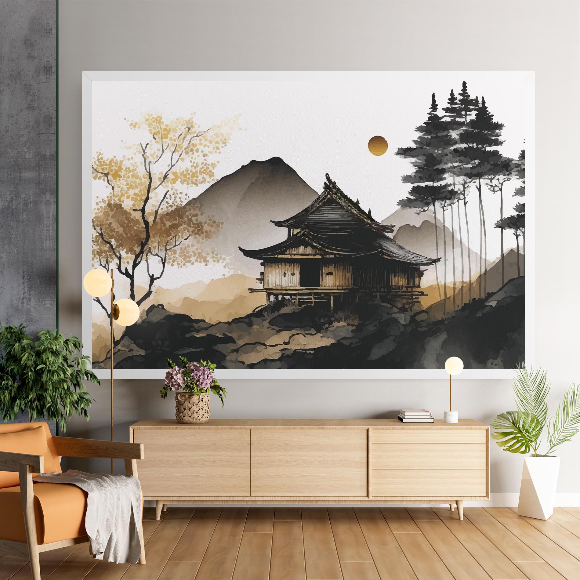 Tablou Canvas Gold Japanese Temple mockup 9