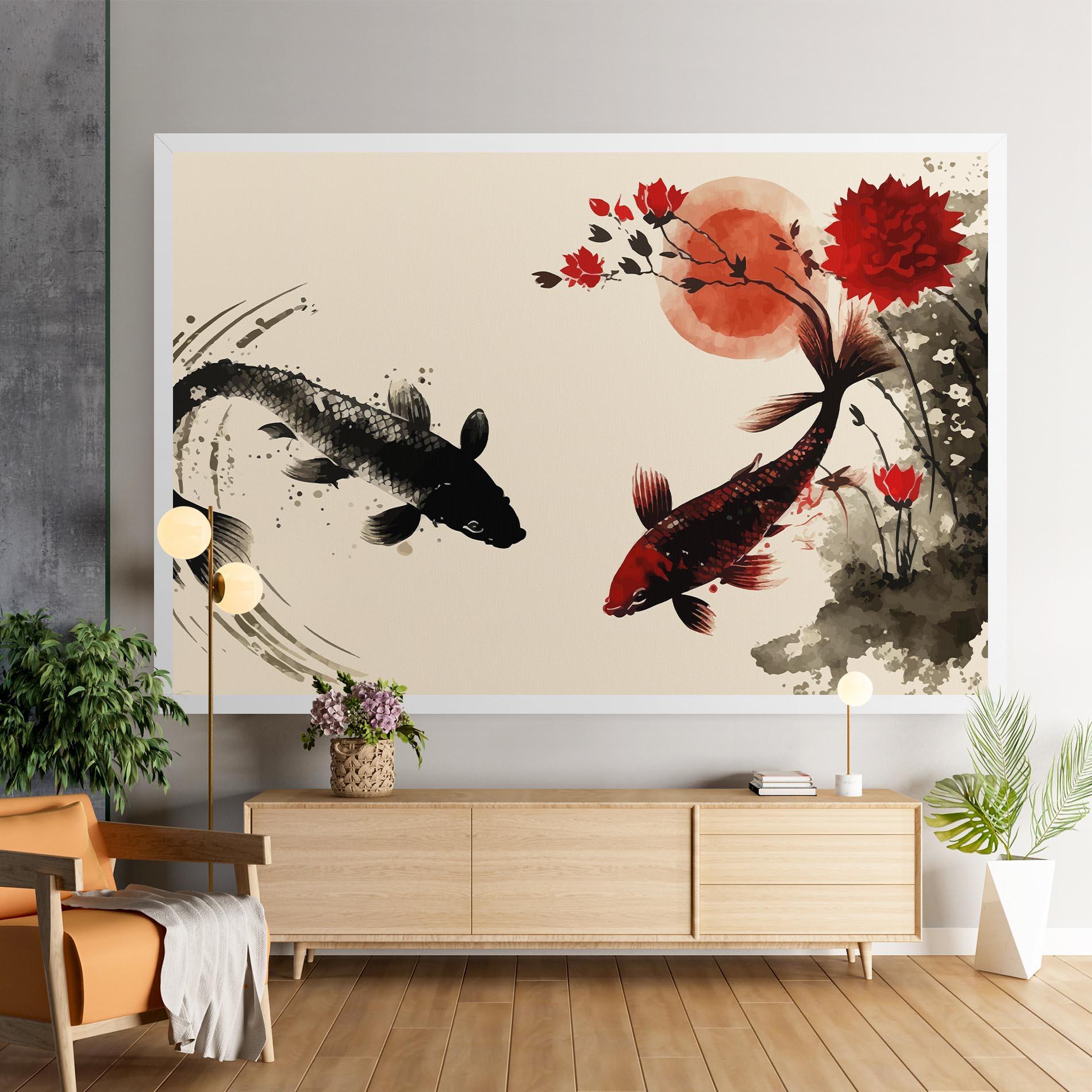 Tablou Canvas Sunset Red Flower mockup 9