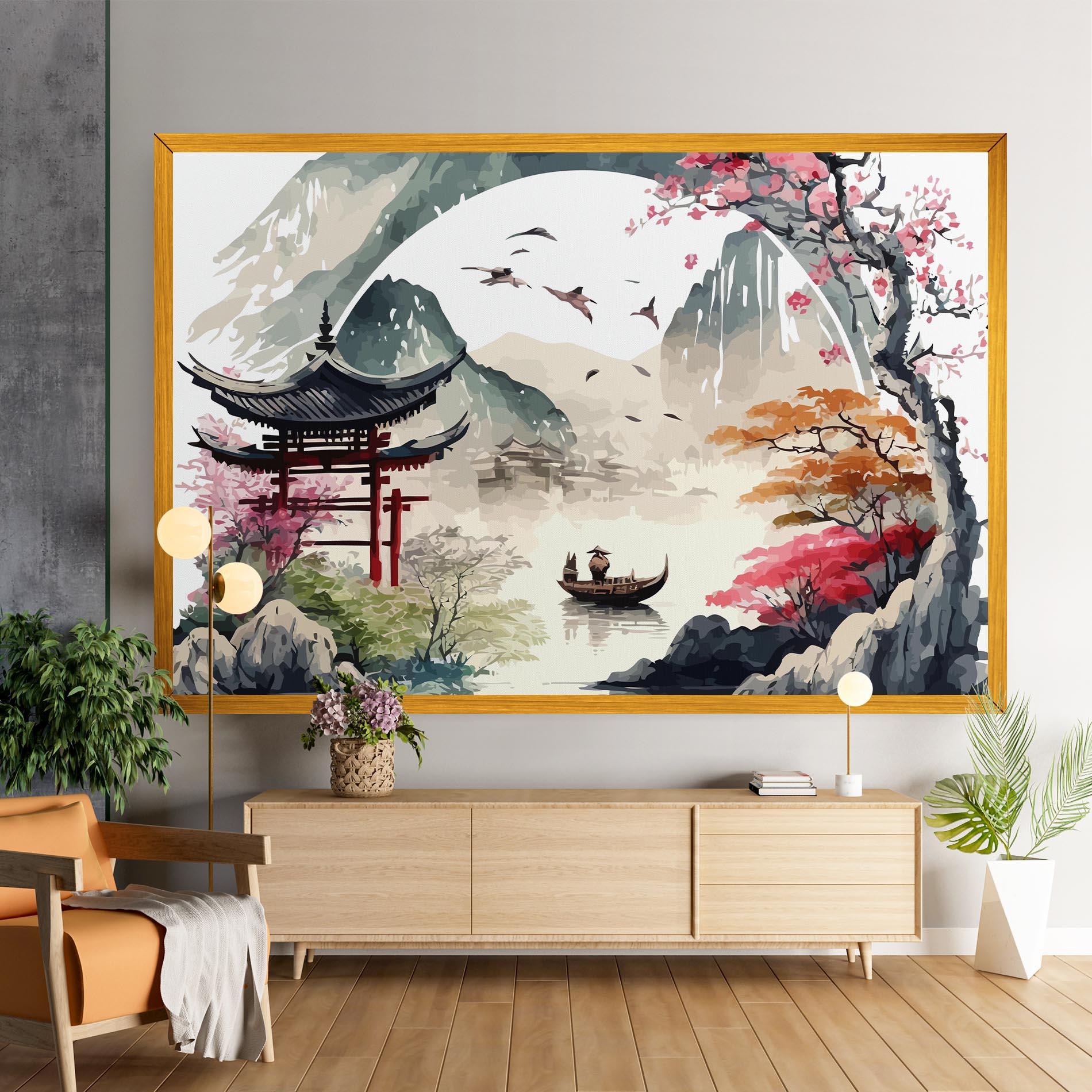 Tablou Canvas Beautiful Asiatic View mockup 9