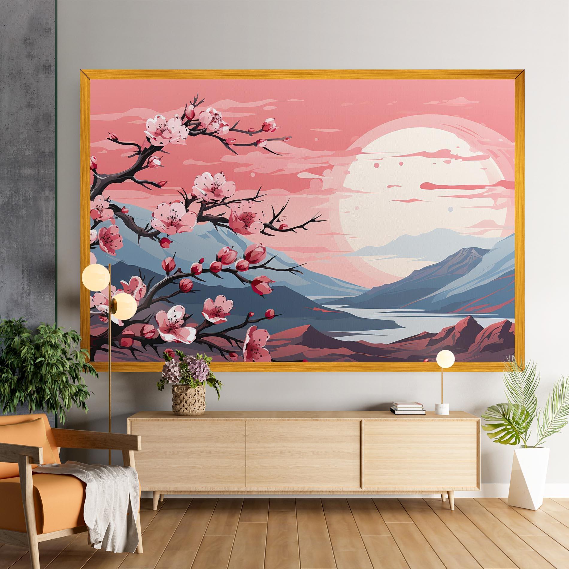 Tablou Canvas Chinese Cherry Blossoms mockup 9