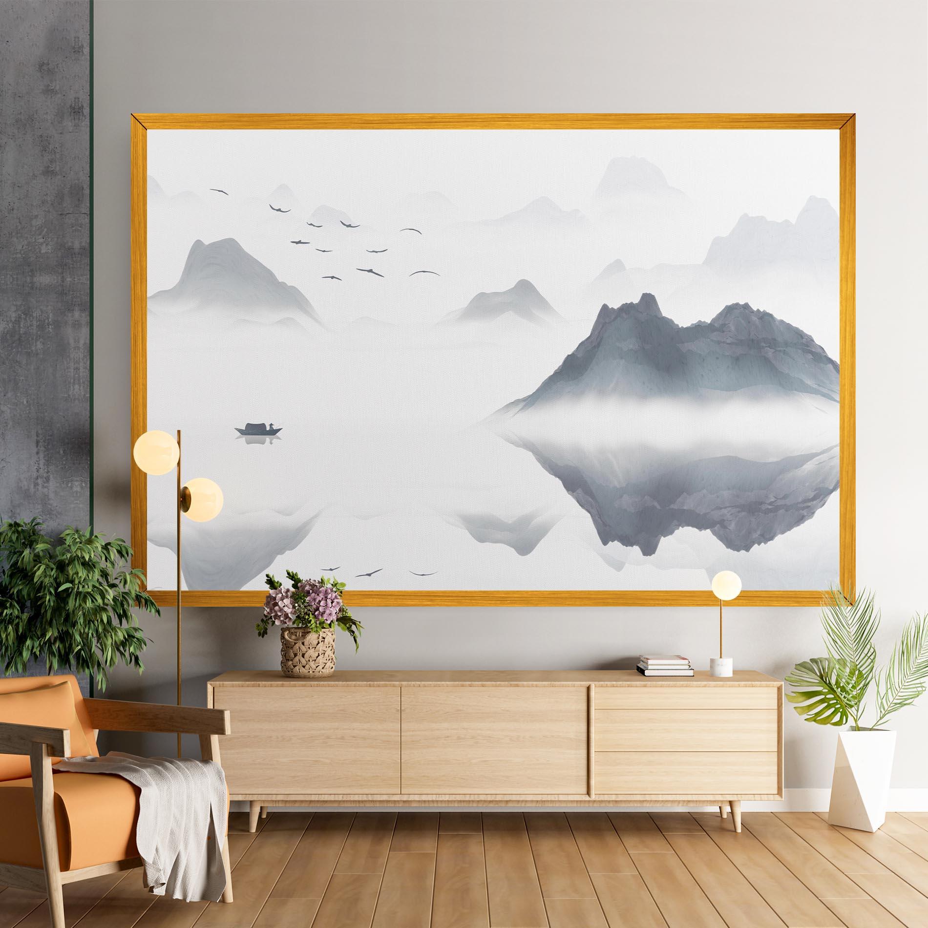 Tablou Canvas Chinese Style Mountains mockup 9