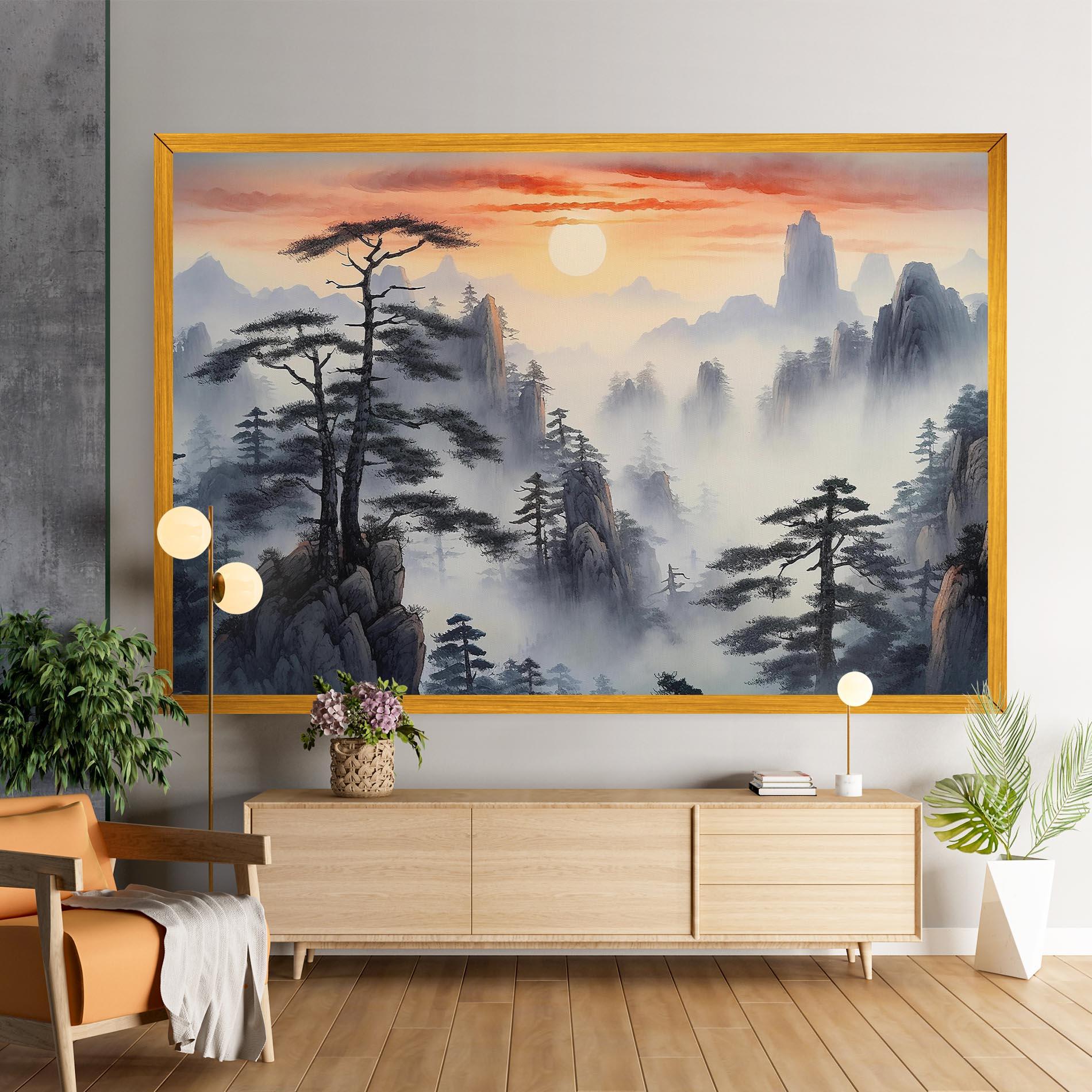 Tablou Canvas Fog Trees mockup 9