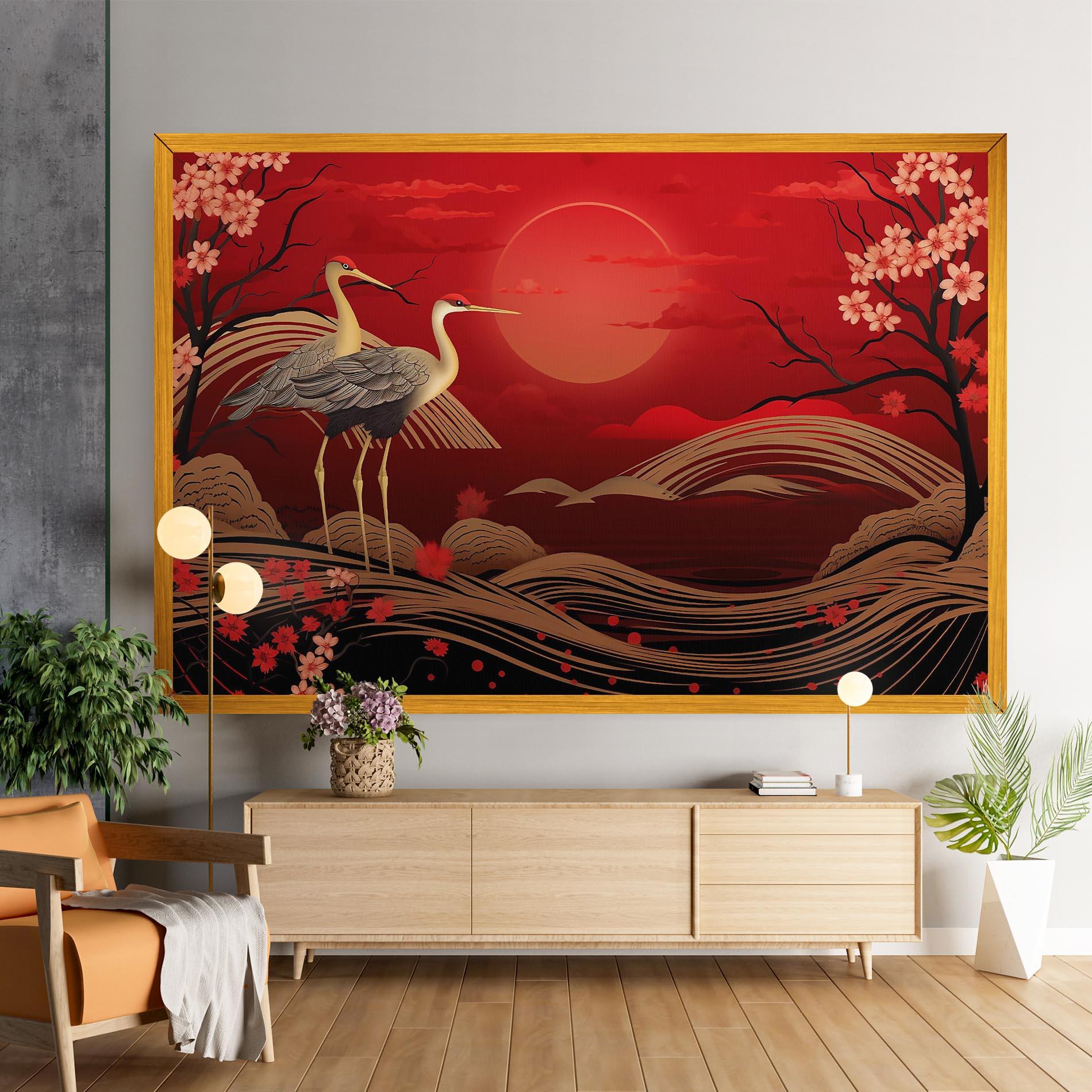 Tablou Canvas Gold Landscape Painting mockup 9