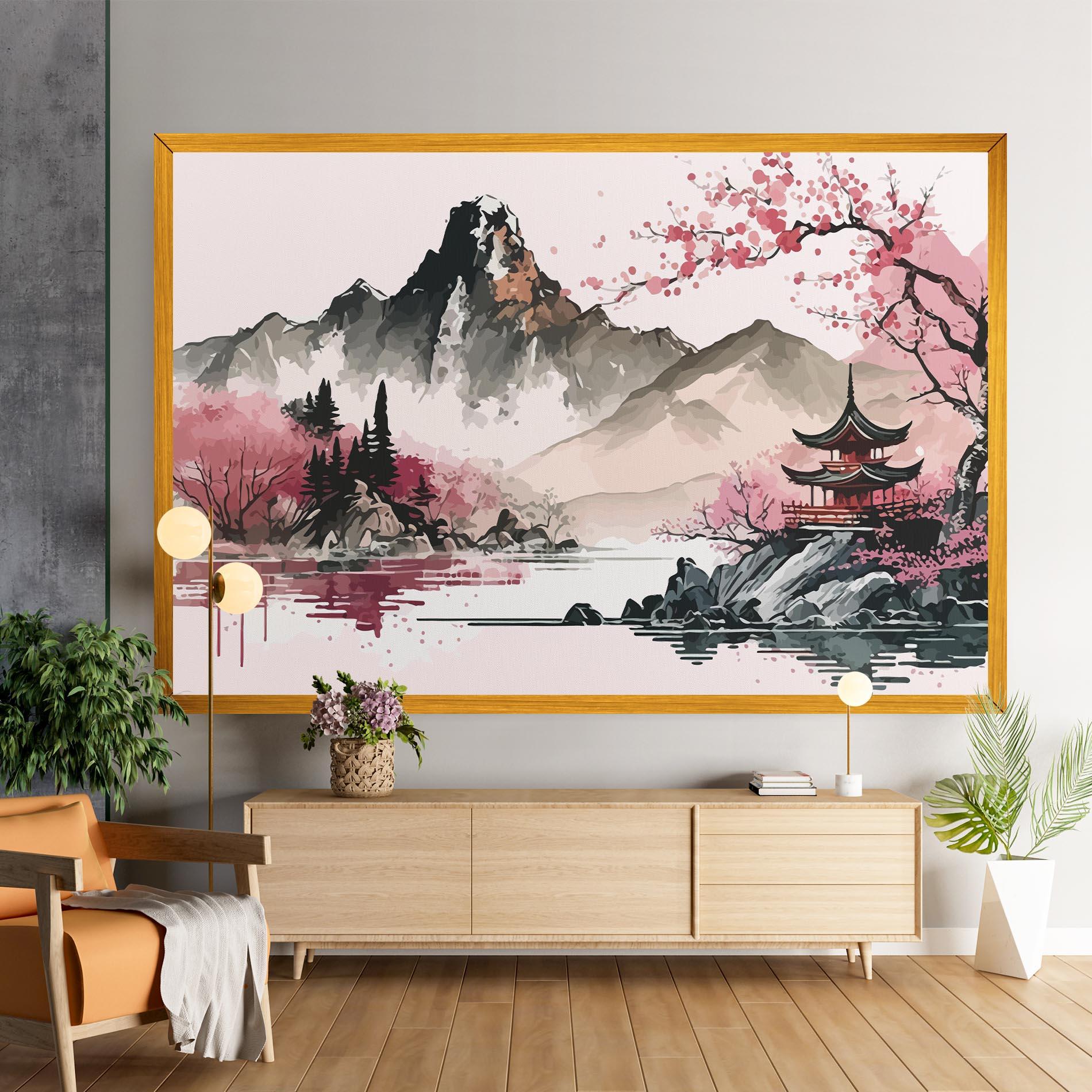 Tablou Canvas Pink Asian View mockup 9
