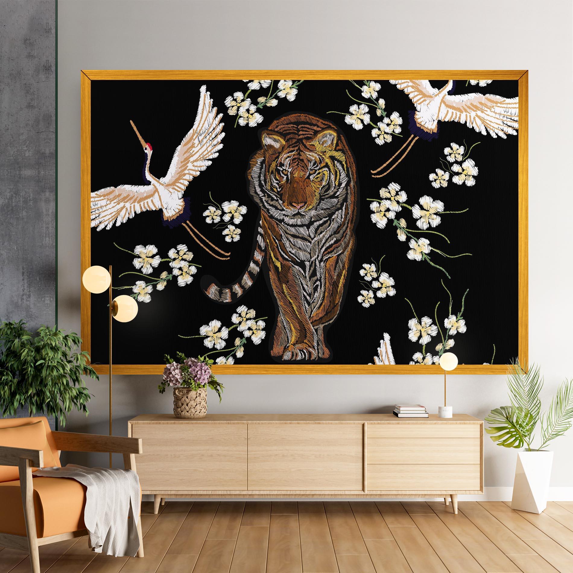 Tablou Canvas Tiger Birds Art mockup 9