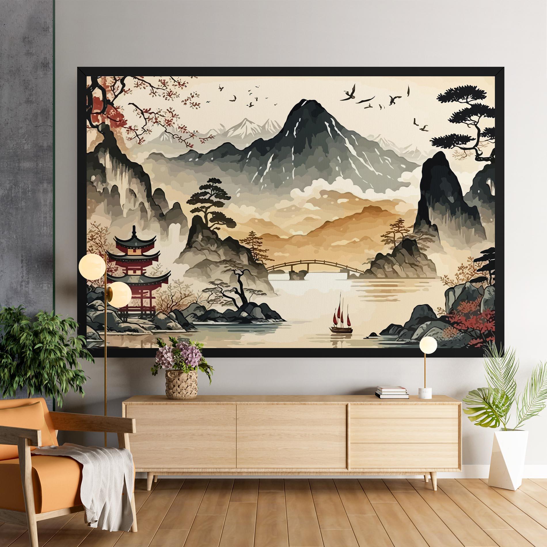 Tablou Canvas Asian Mountain View mockup 9