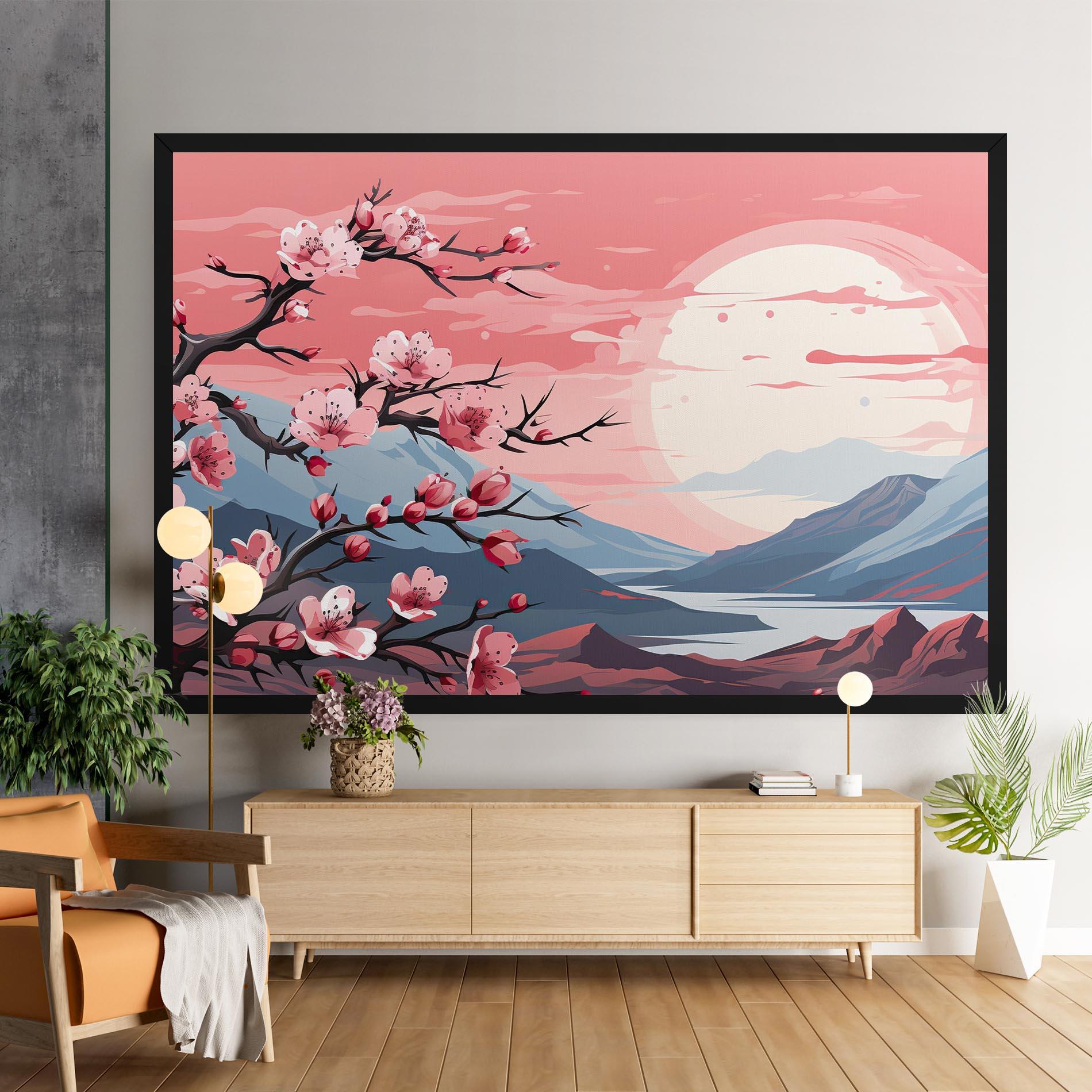 Tablou Canvas Chinese Cherry Blossoms mockup 9