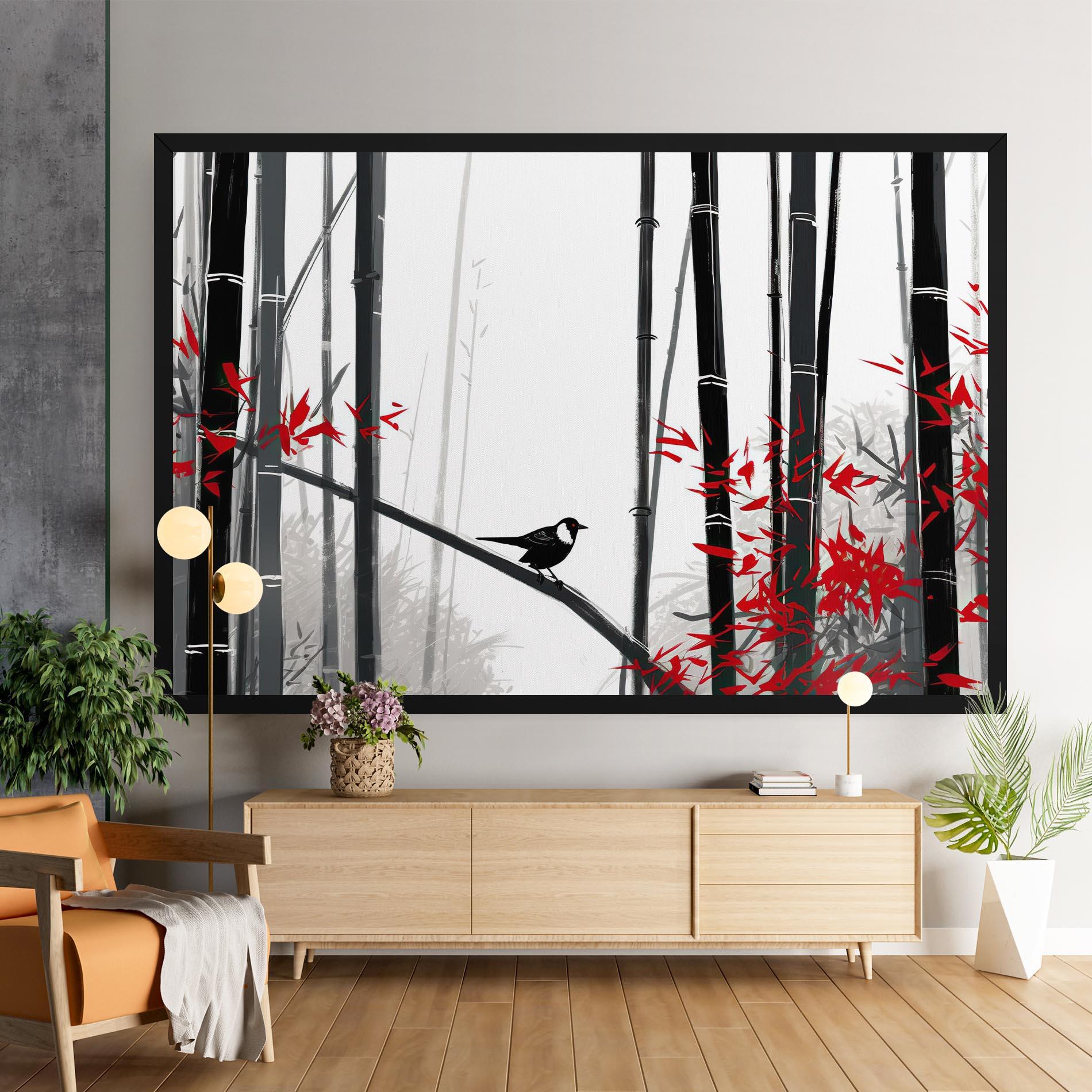 Tablou Canvas Chinese Red Leafs mockup 9
