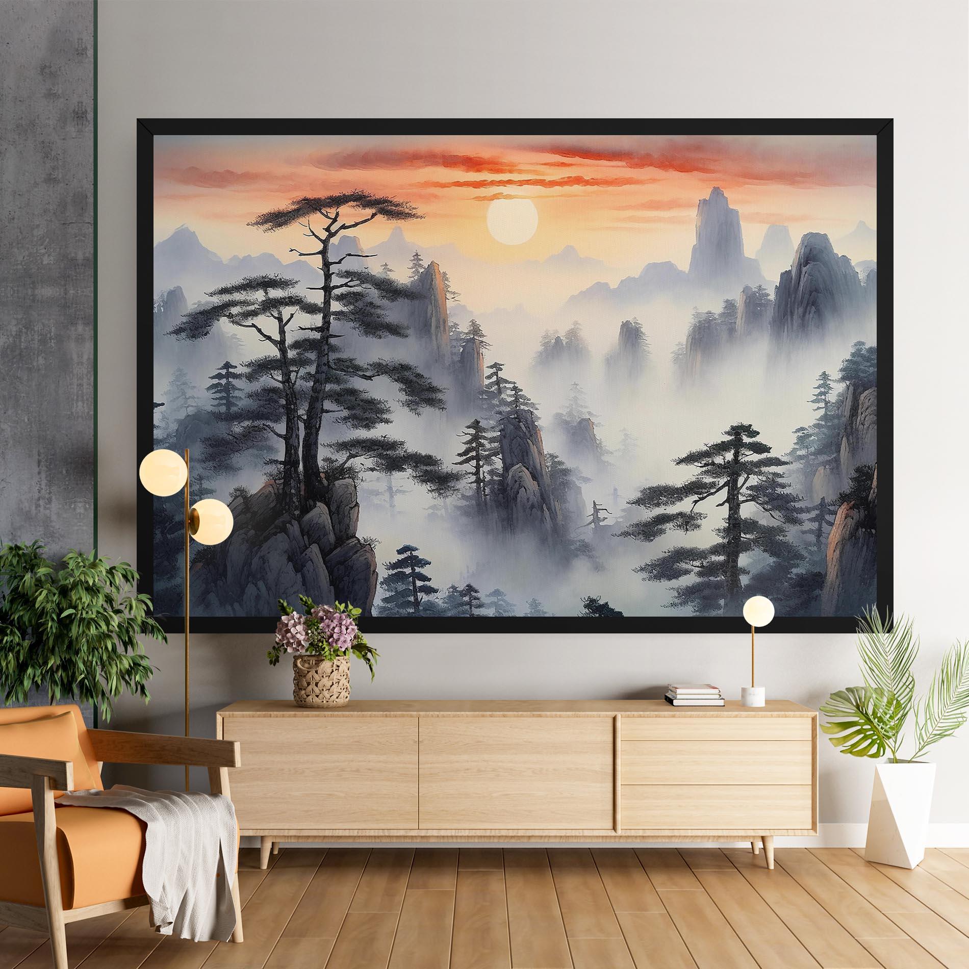 Tablou Canvas Fog Trees mockup 9