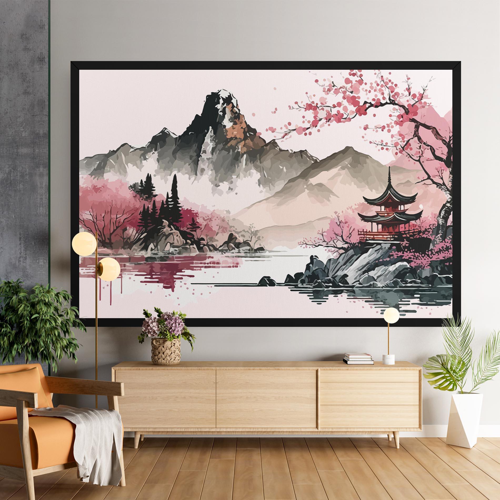 Tablou Canvas Pink Asian View mockup 9