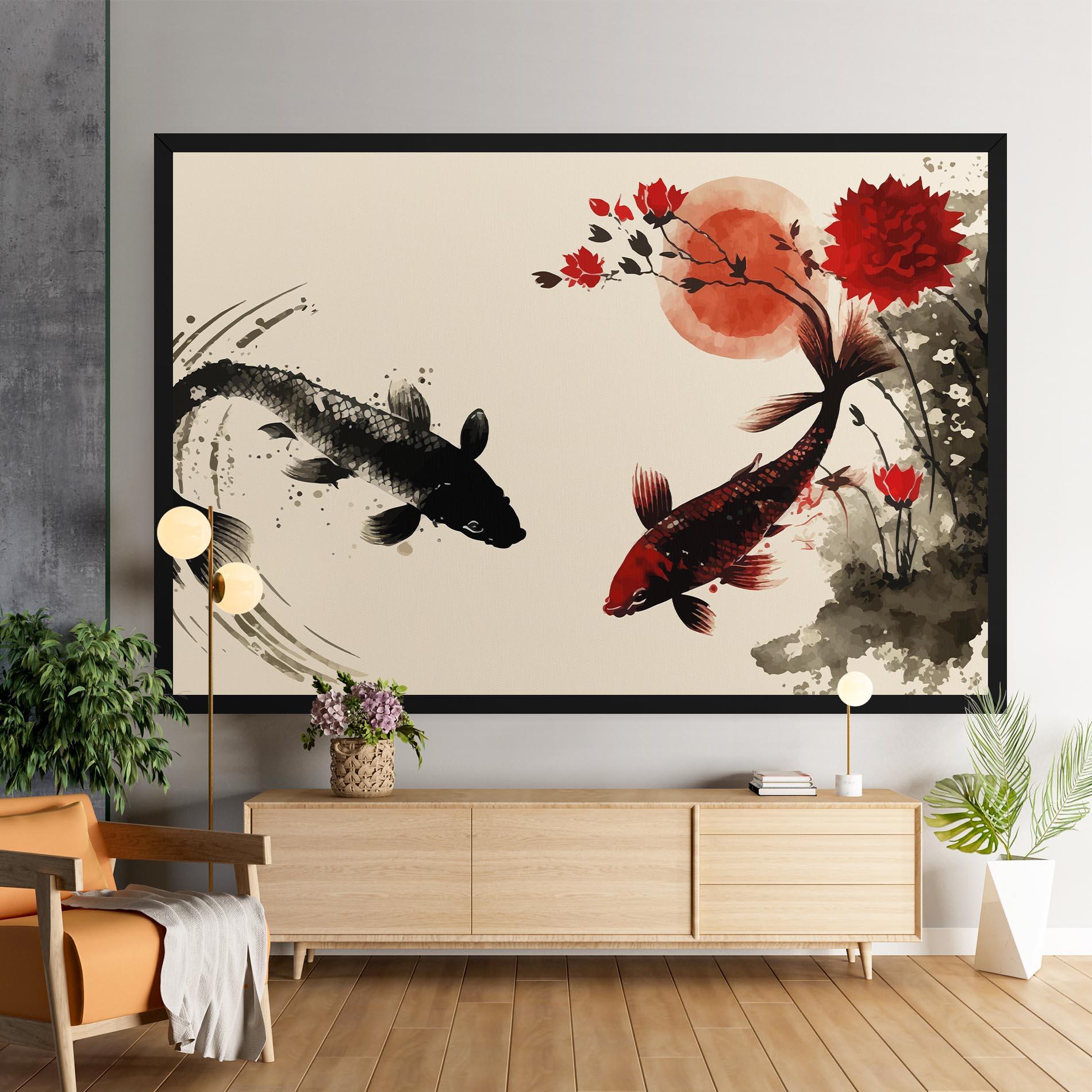 Tablou Canvas Sunset Red Flower mockup 9