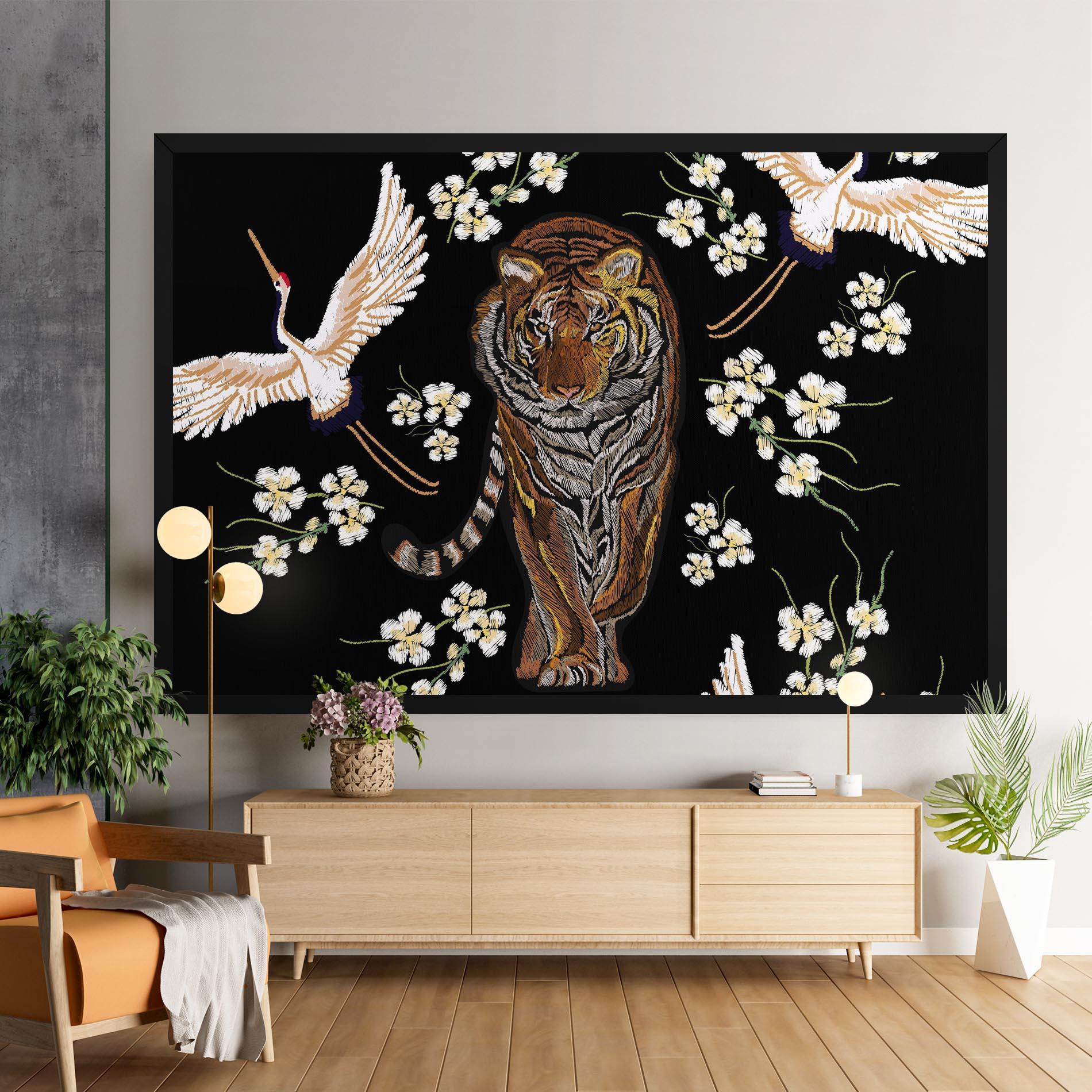 Tablou Canvas Tiger Birds Art mockup 9