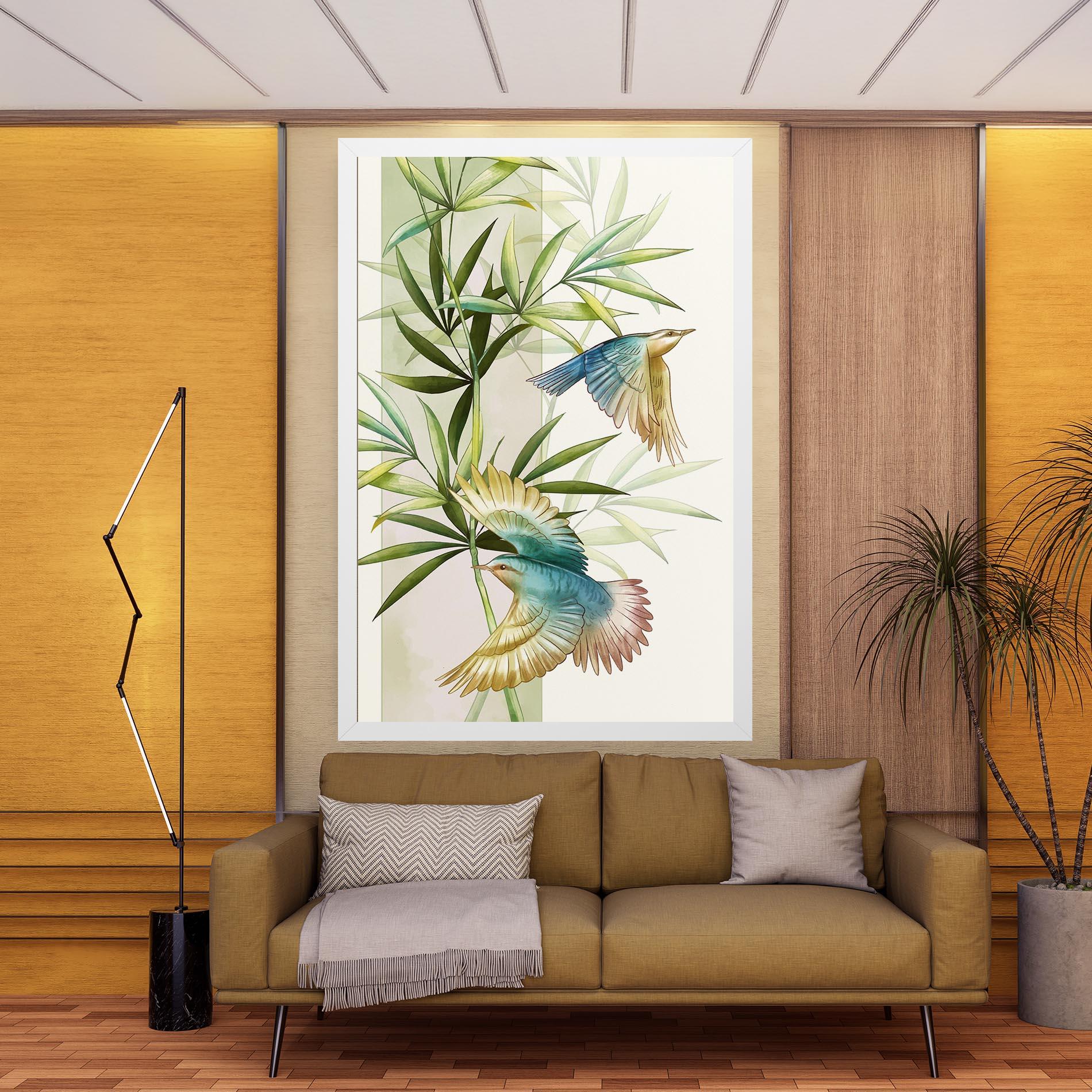 Tablou Canvas Asiatic Blue Birds mockup 9