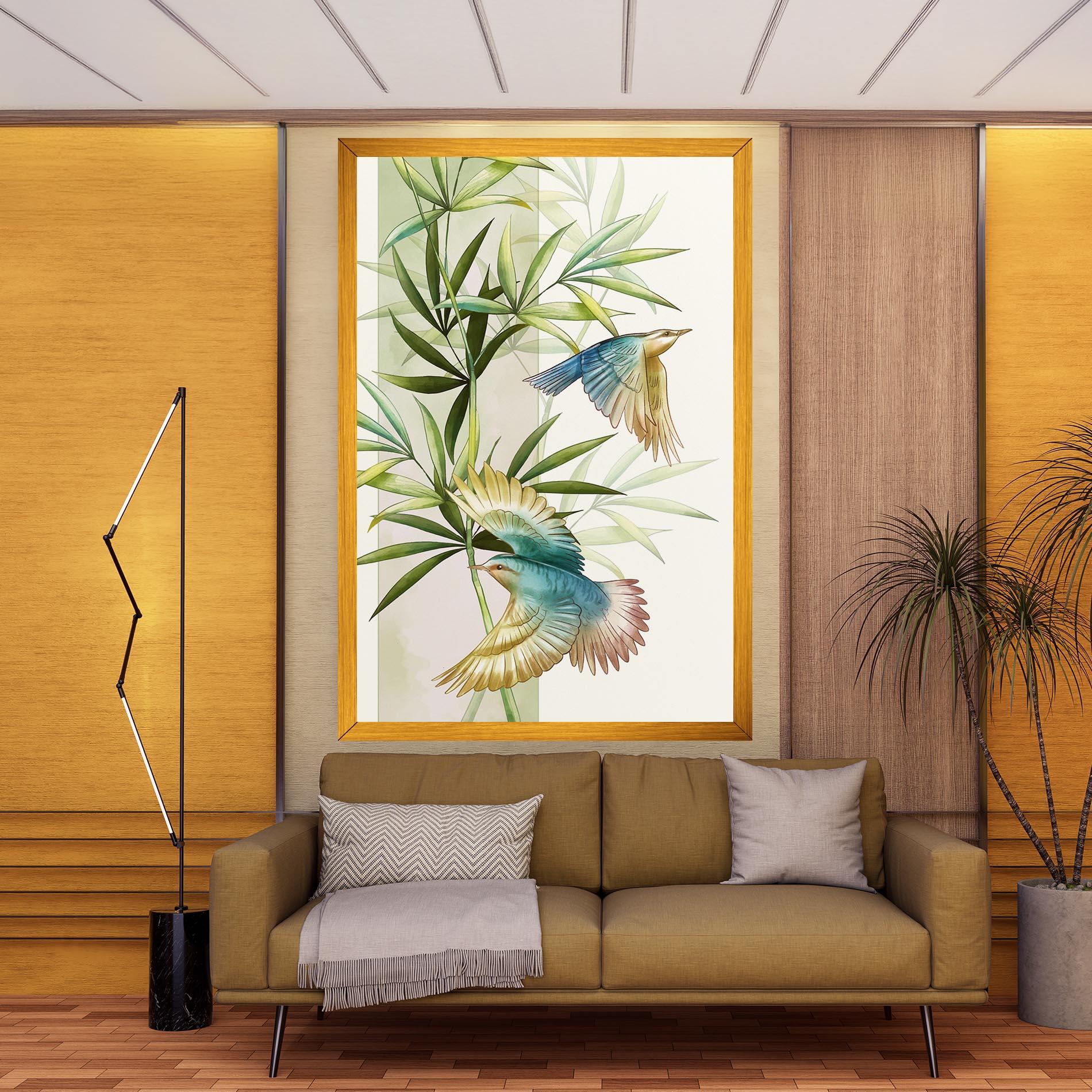 Tablou Canvas Asiatic Blue Birds mockup 9
