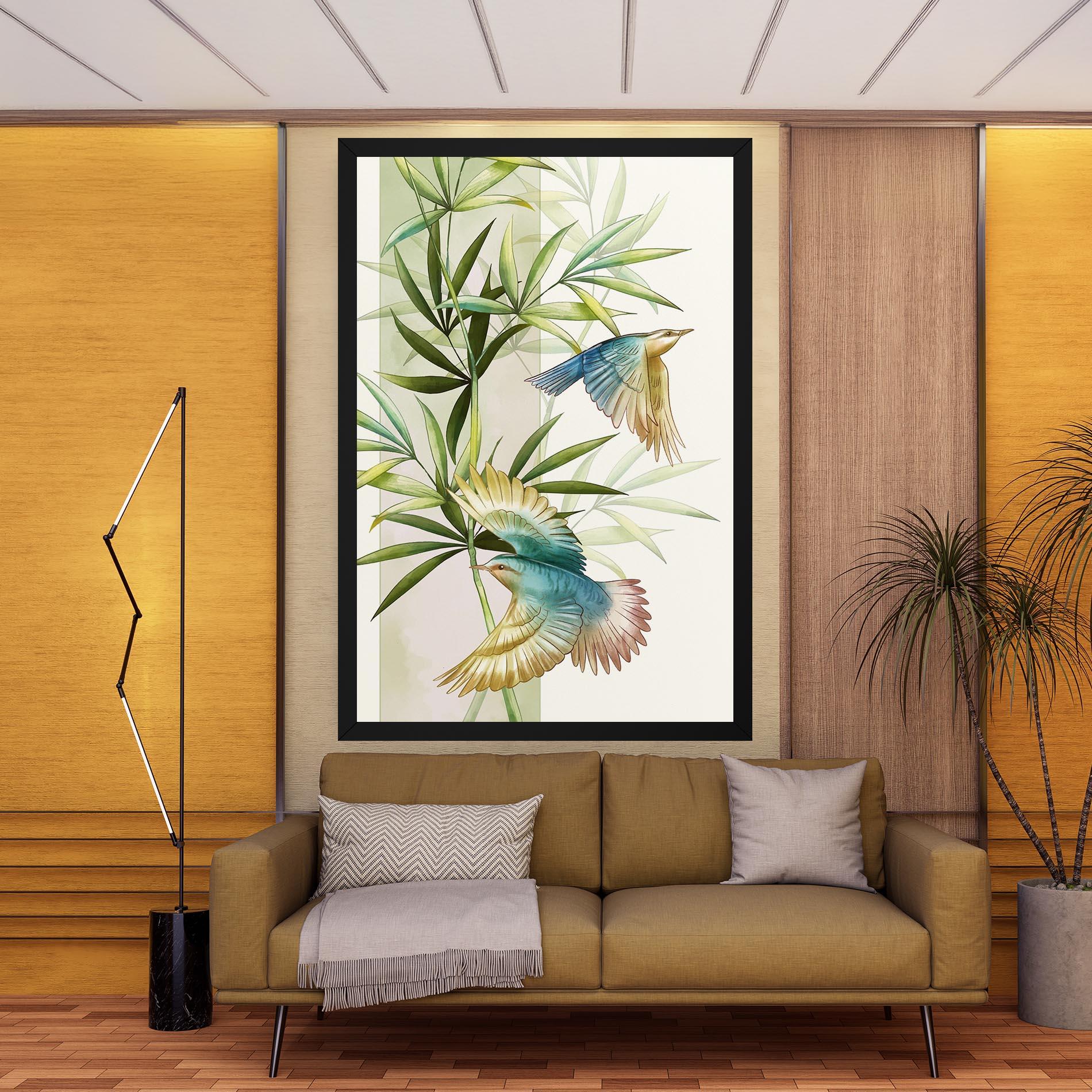 Tablou Canvas Asiatic Blue Birds mockup 9