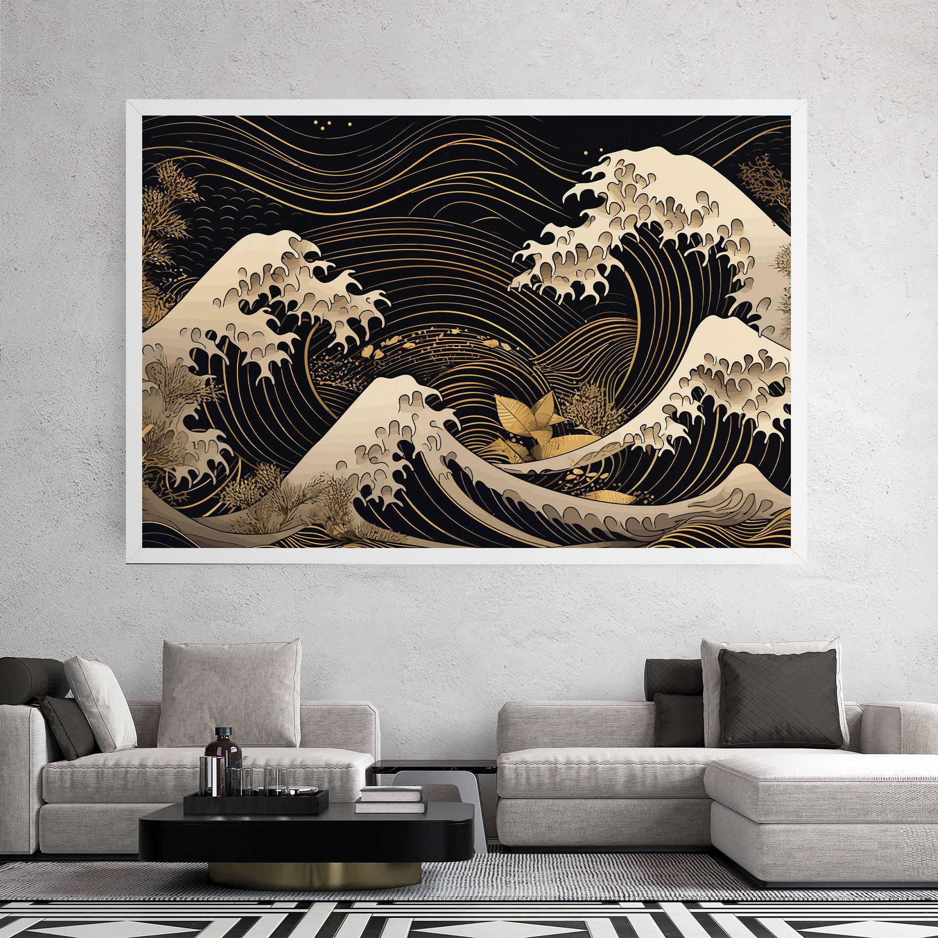 Tablou Canvas Asiatic Gold Wave mockup 2