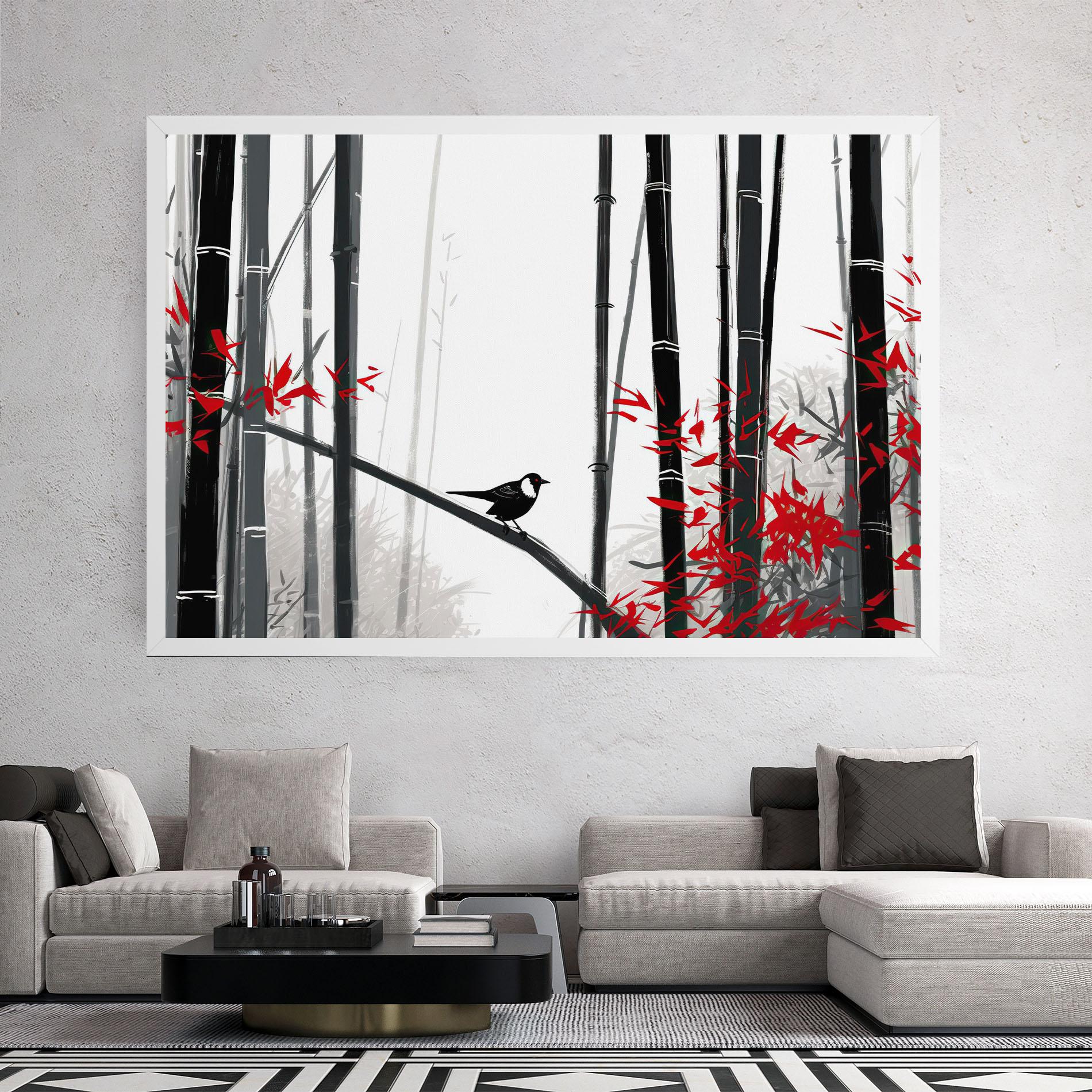 Tablou Canvas Chinese Red Leafs mockup 2