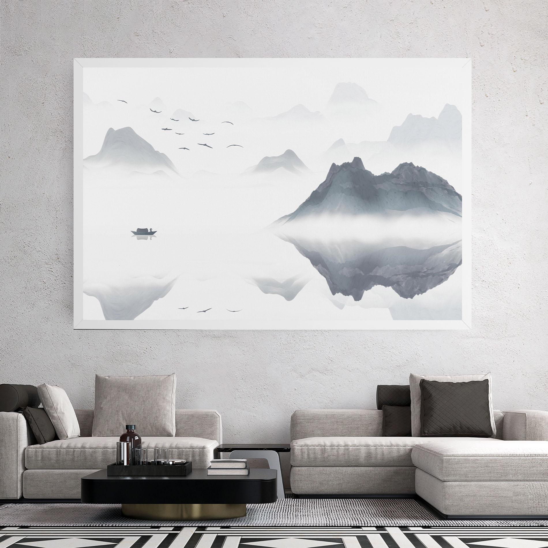 Tablou Canvas Chinese Style Mountains mockup 2