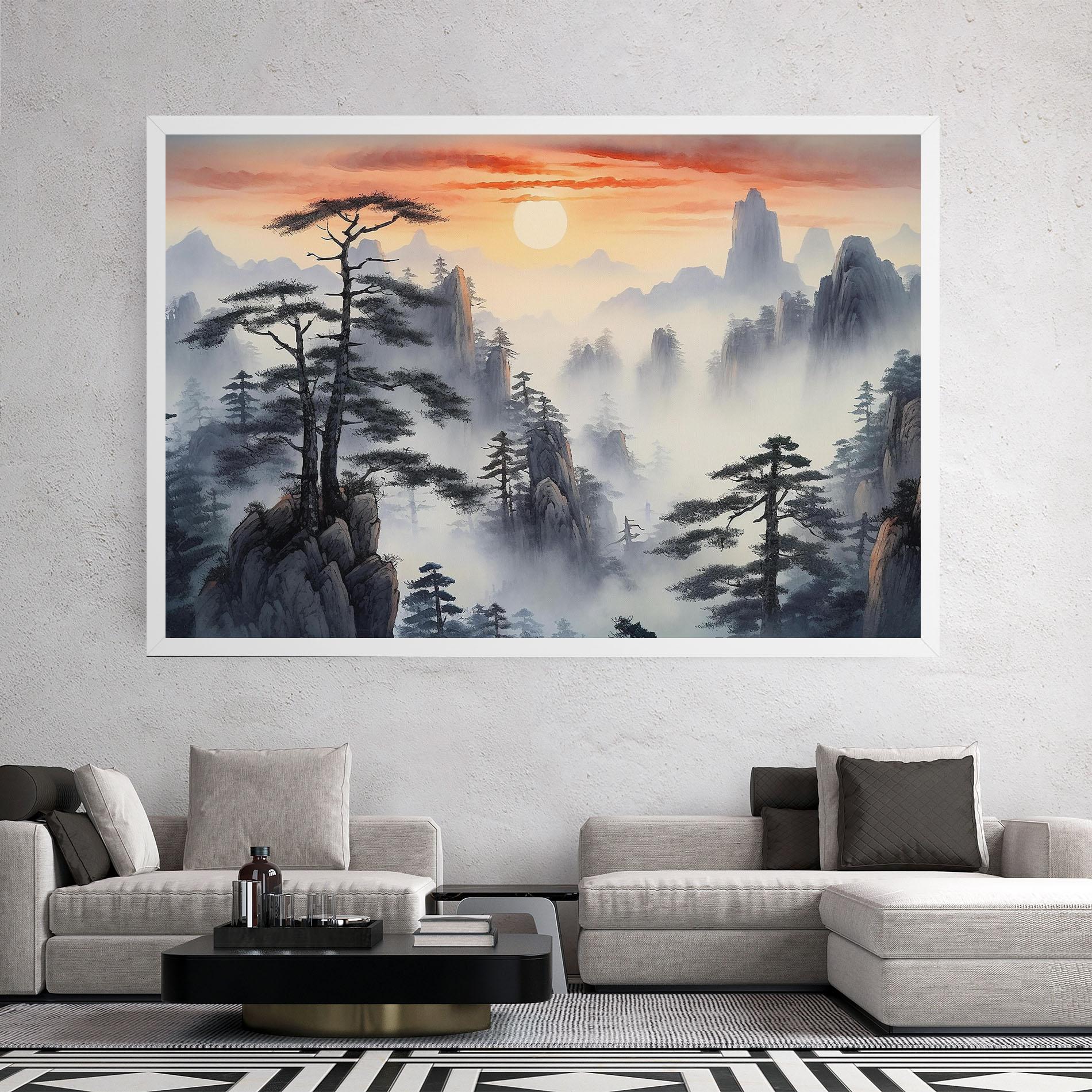 Tablou Canvas Fog Trees mockup 2